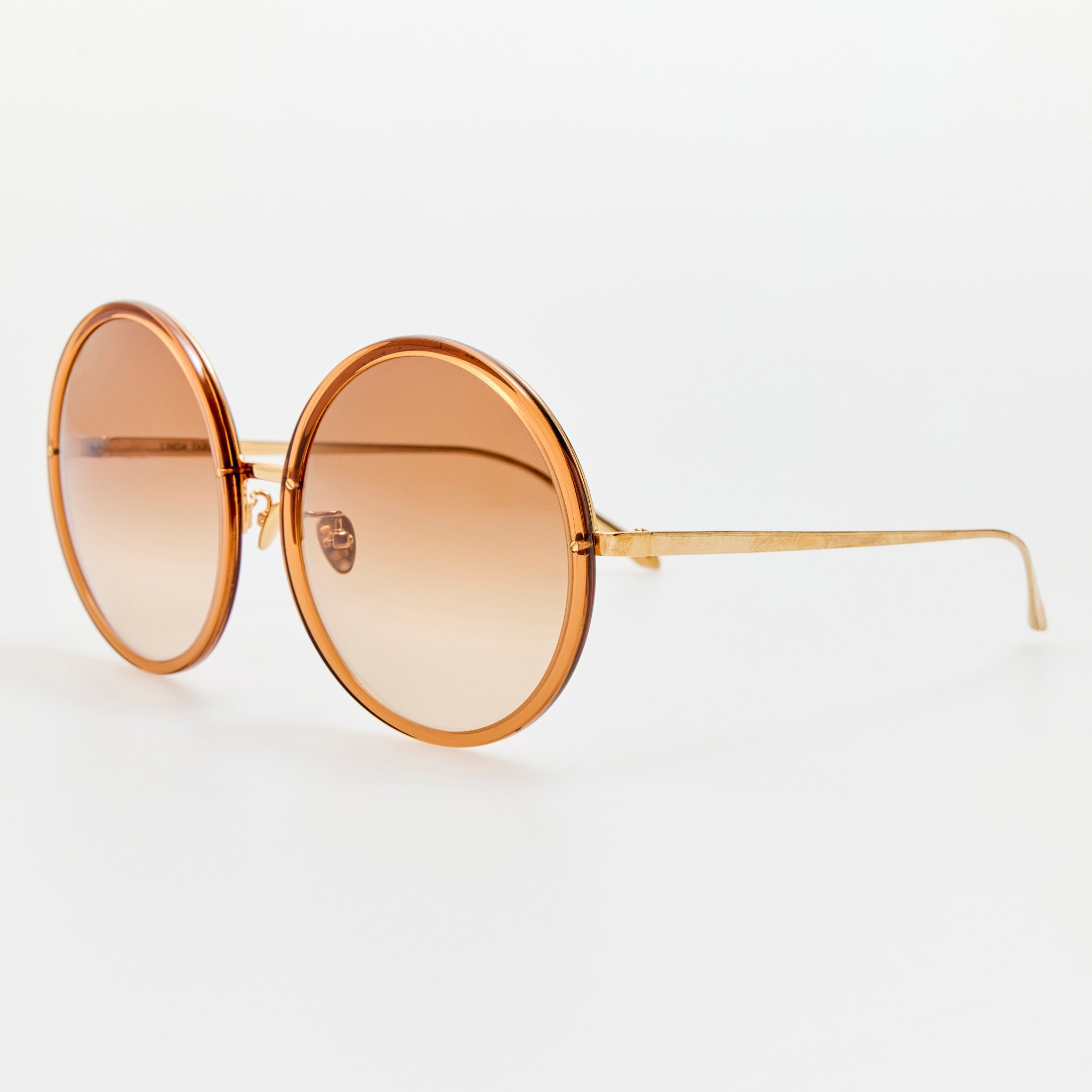 Kew Sunglasses in 22K Gold and Brown - LINDA FARROW - Sunglasses -