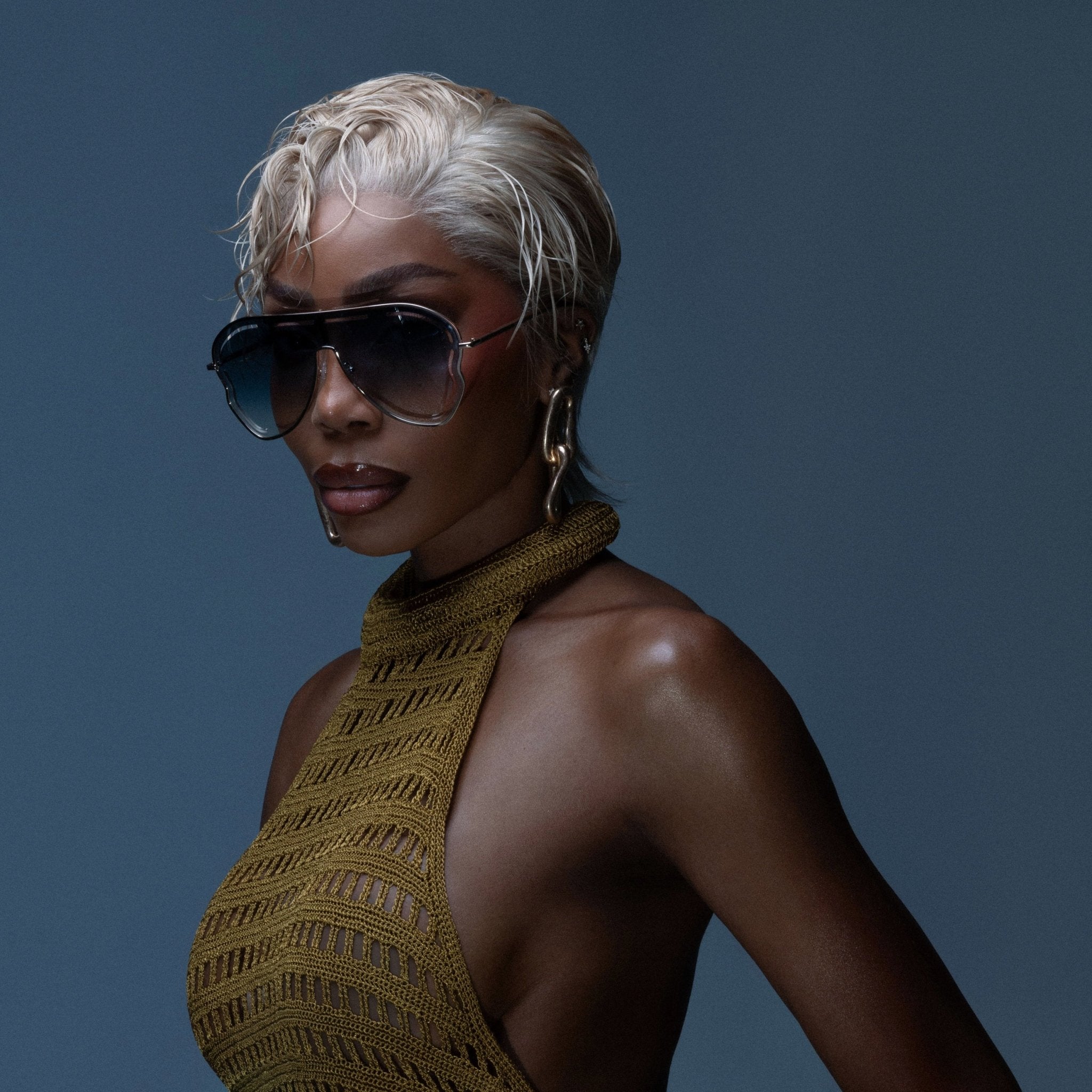 Kika Gardenia Sunglasses in Aqua - LINDA FARROW-Sunglasses-