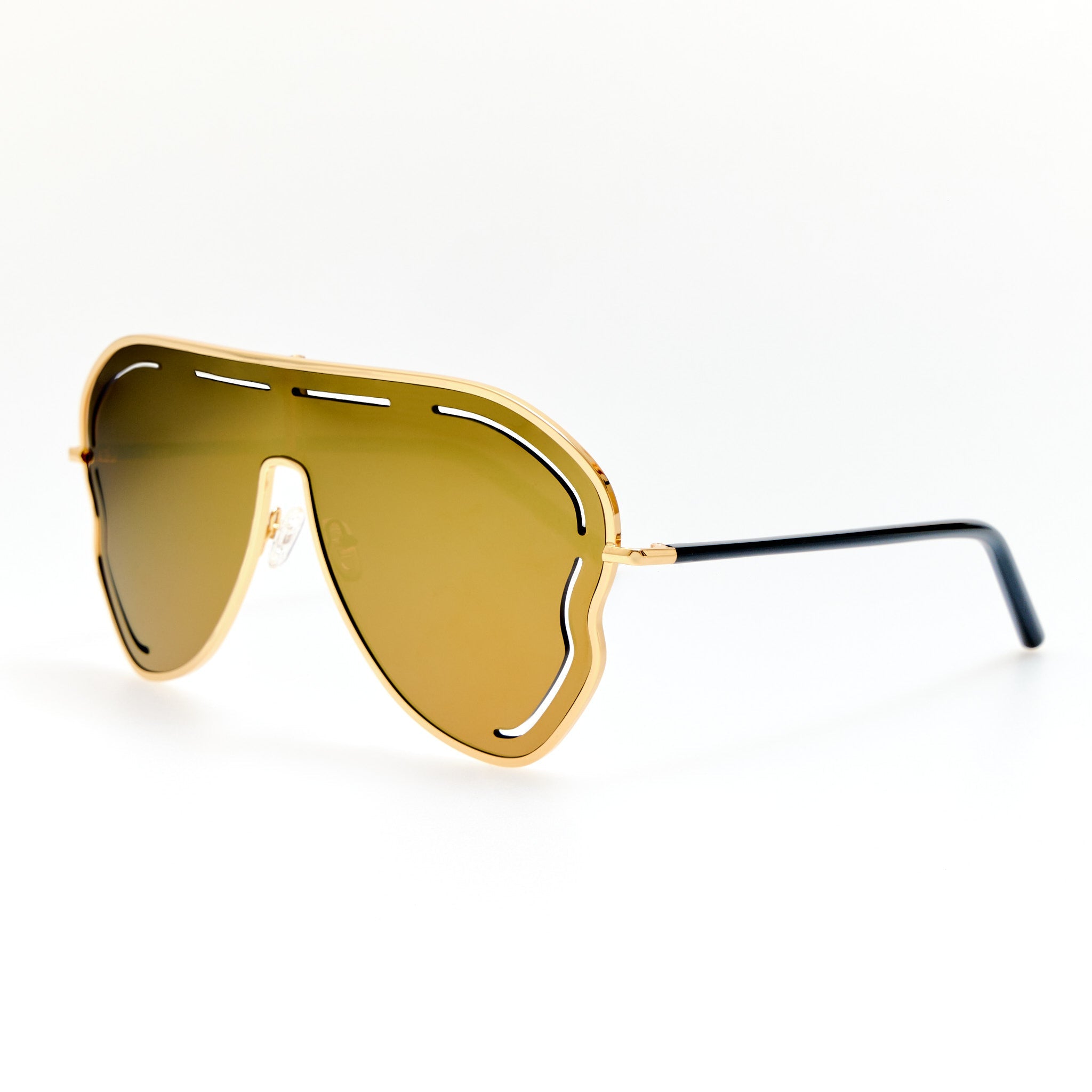 Kika Gardenia Sunglasses in Gold Mirror - LINDA FARROW - Sunglasses -