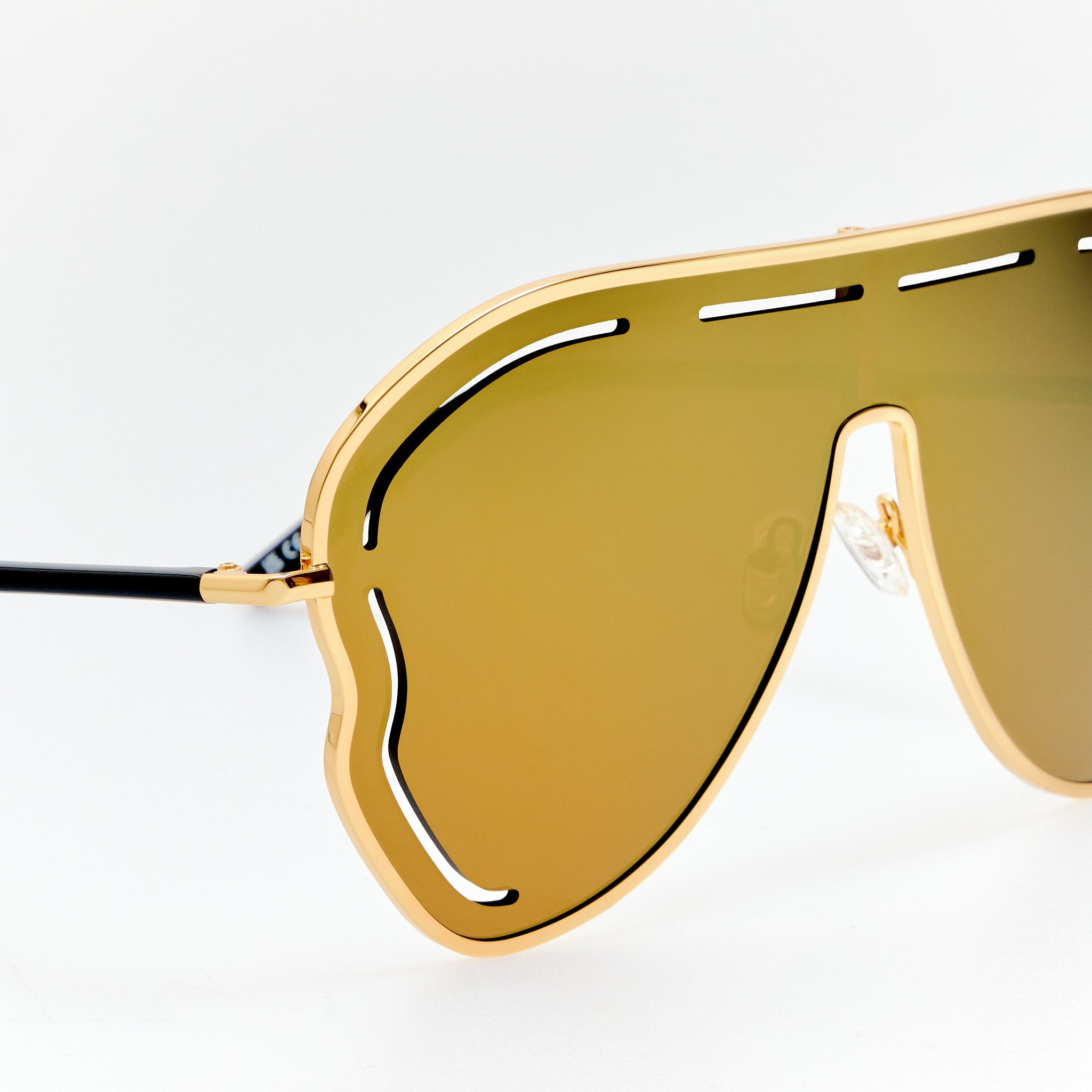 Kika Gardenia Sunglasses in Gold Mirror - LINDA FARROW - Sunglasses -