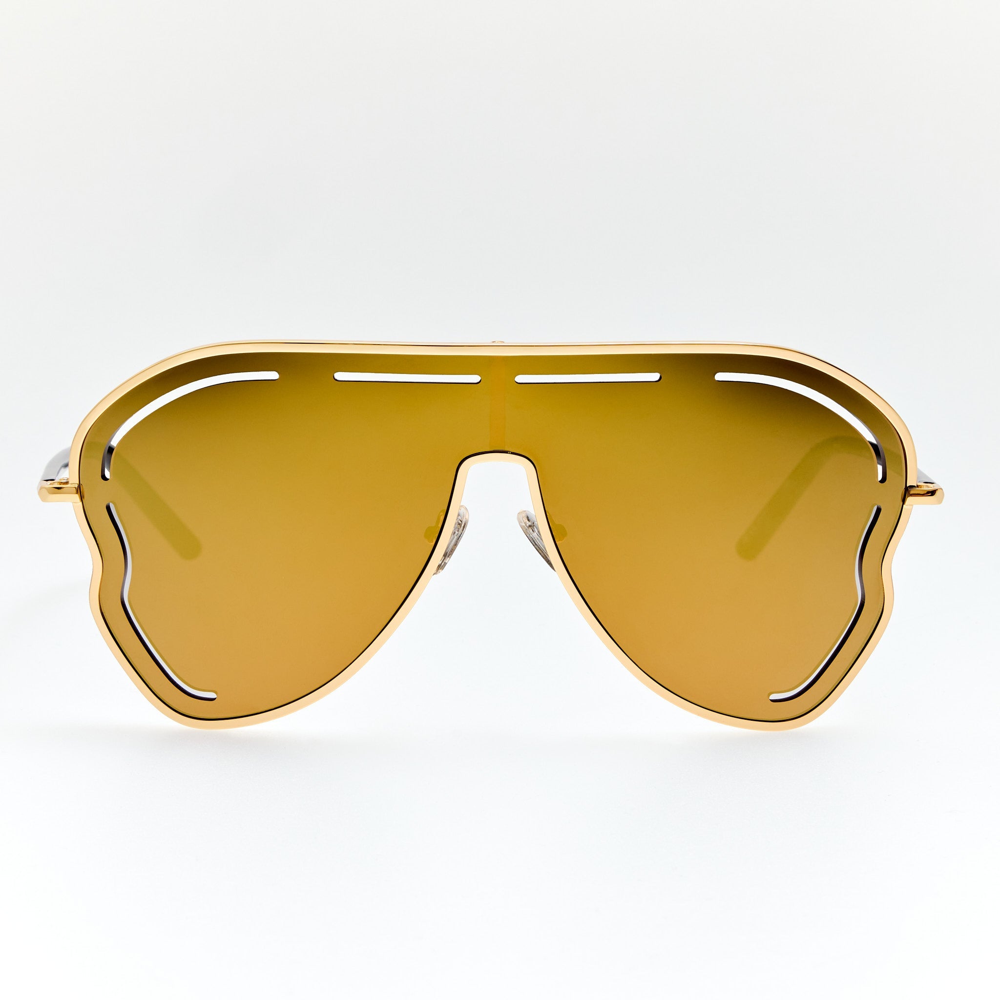 Kika Gardenia Sunglasses in Gold Mirror - LINDA FARROW - Sunglasses -