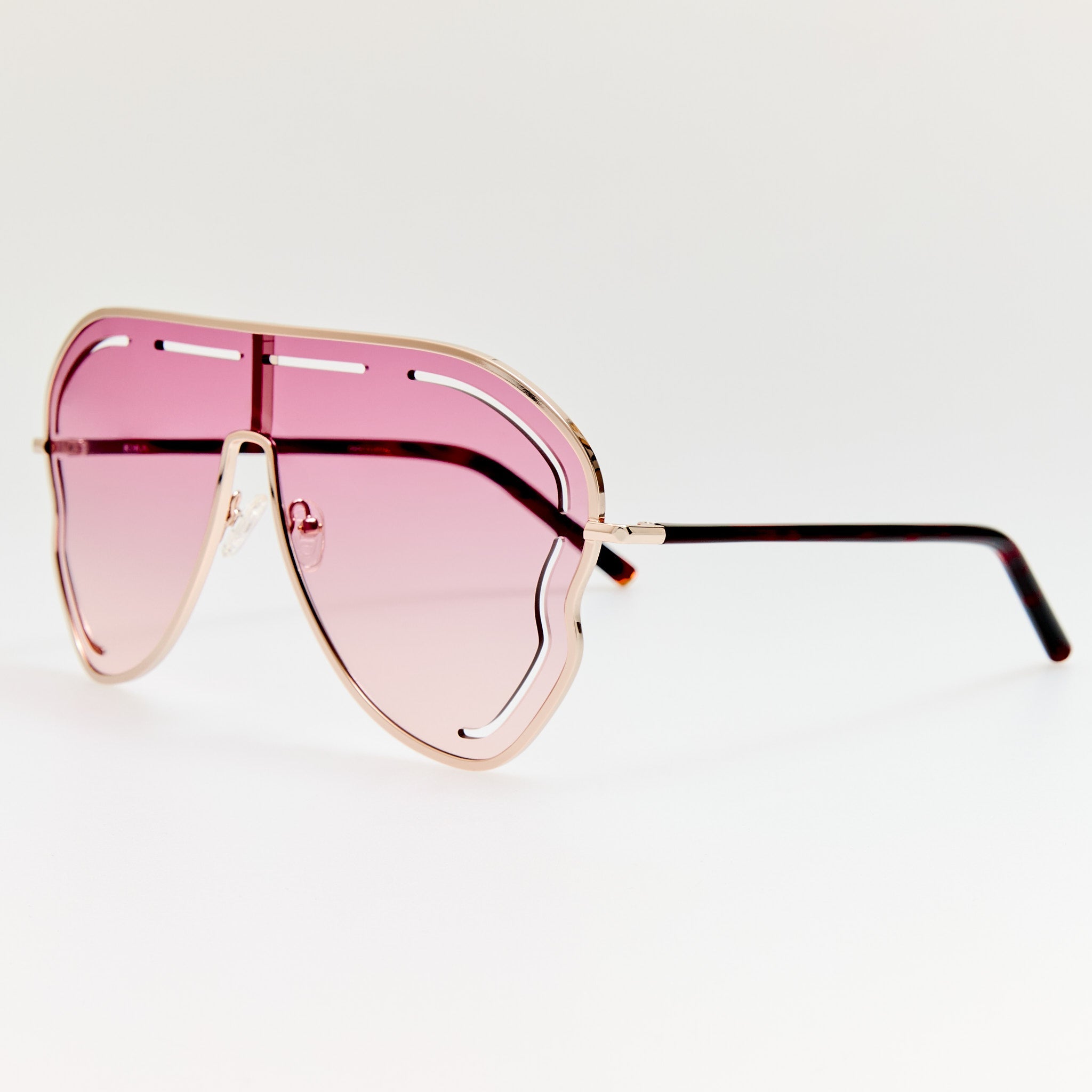 Kika Gardenia Sunglasses in Pink Gradient and Light Gold - LINDA FARROW - Sunglasses -