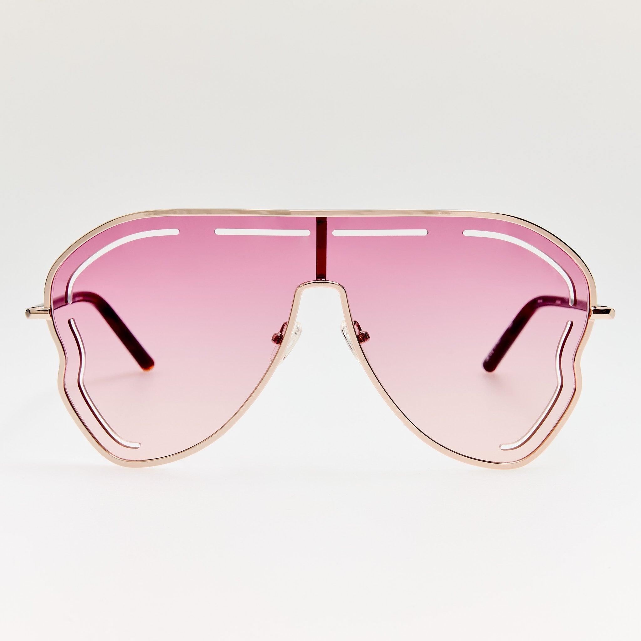 Kika Gardenia Sunglasses in Pink Gradient and Light Gold - LINDA FARROW - Sunglasses -