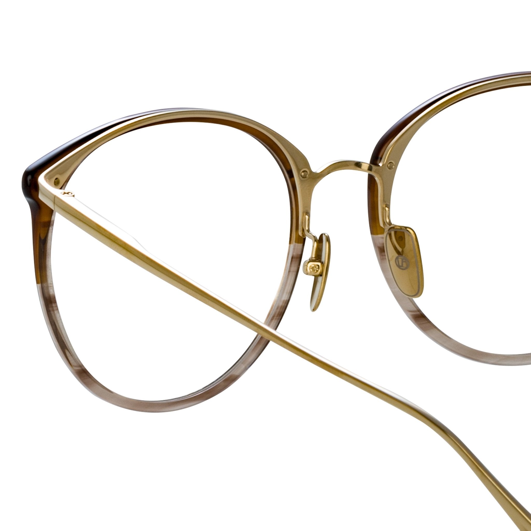 Kings Optical Frame in Caramel Horn - LINDA FARROW - Optical Frame -