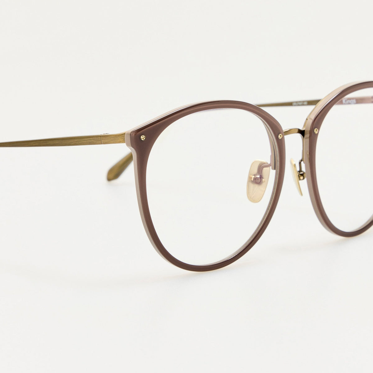 Kings Optical in Antique Gold and Taupe - LINDA FARROW-Optical Frame-