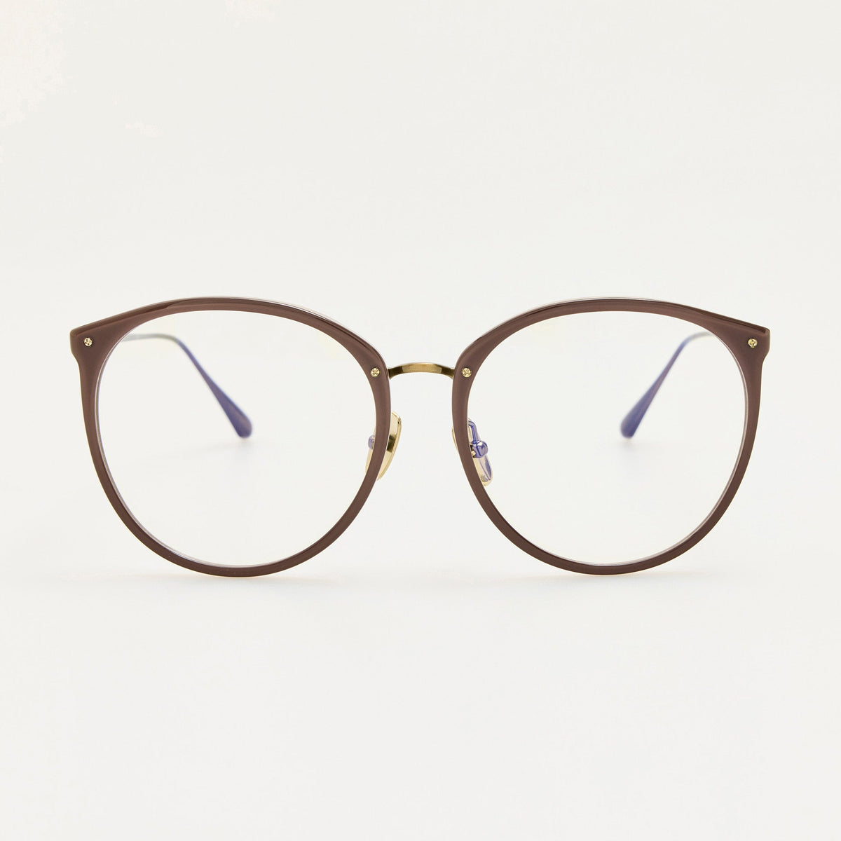 Kings Optical in Antique Gold and Taupe - LINDA FARROW-Optical Frame-