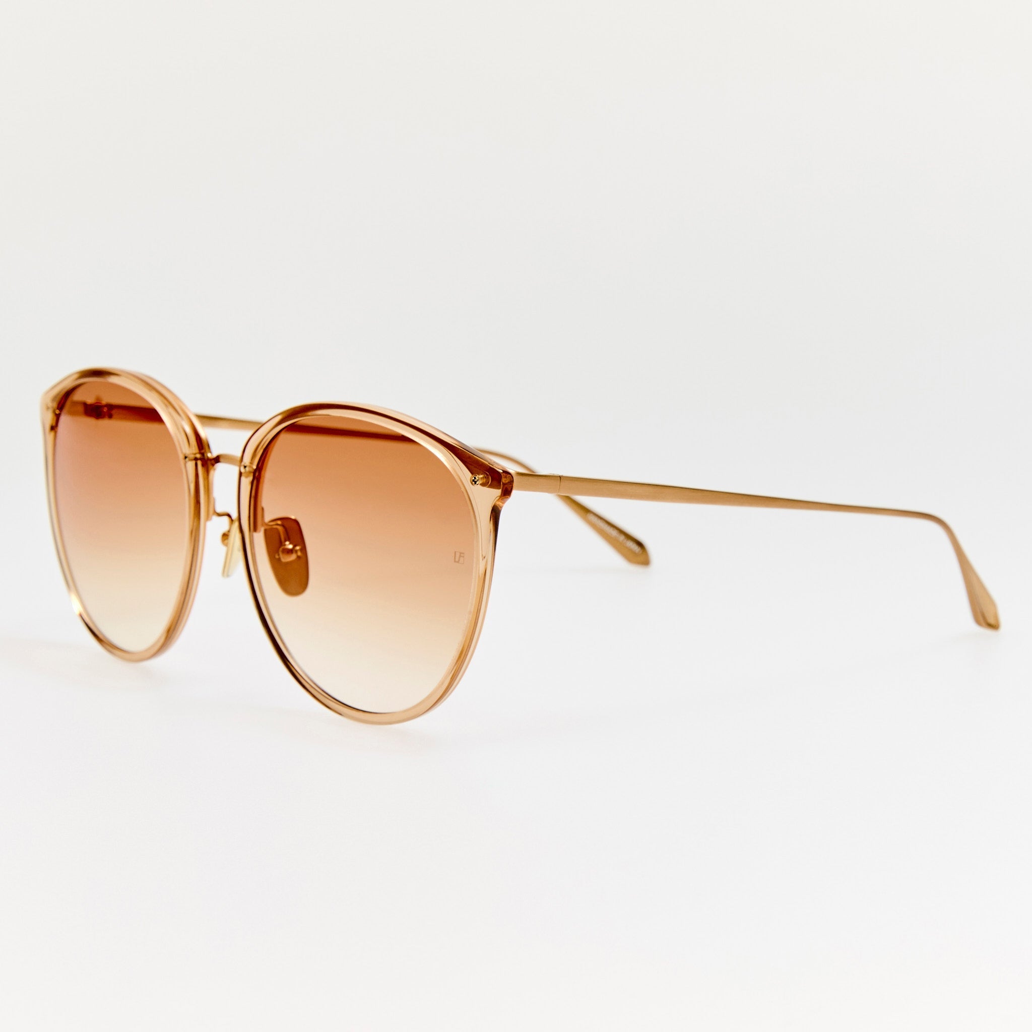 Kings Sunglasses in 22K Gold and Camel - LINDA FARROW - Sunglasses -