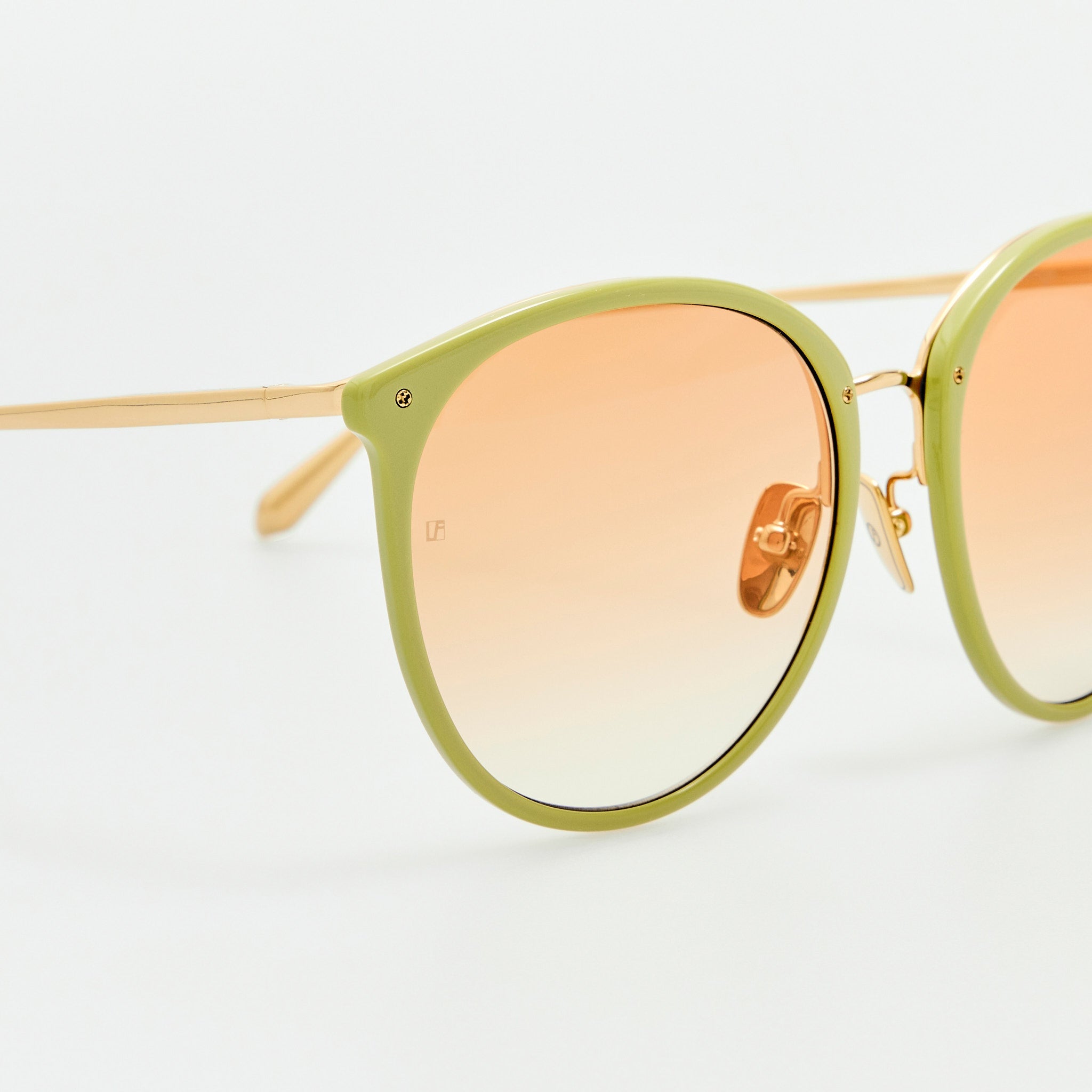 Kings Sunglasses in 22K Gold and Camel - LINDA FARROW - Sunglasses -