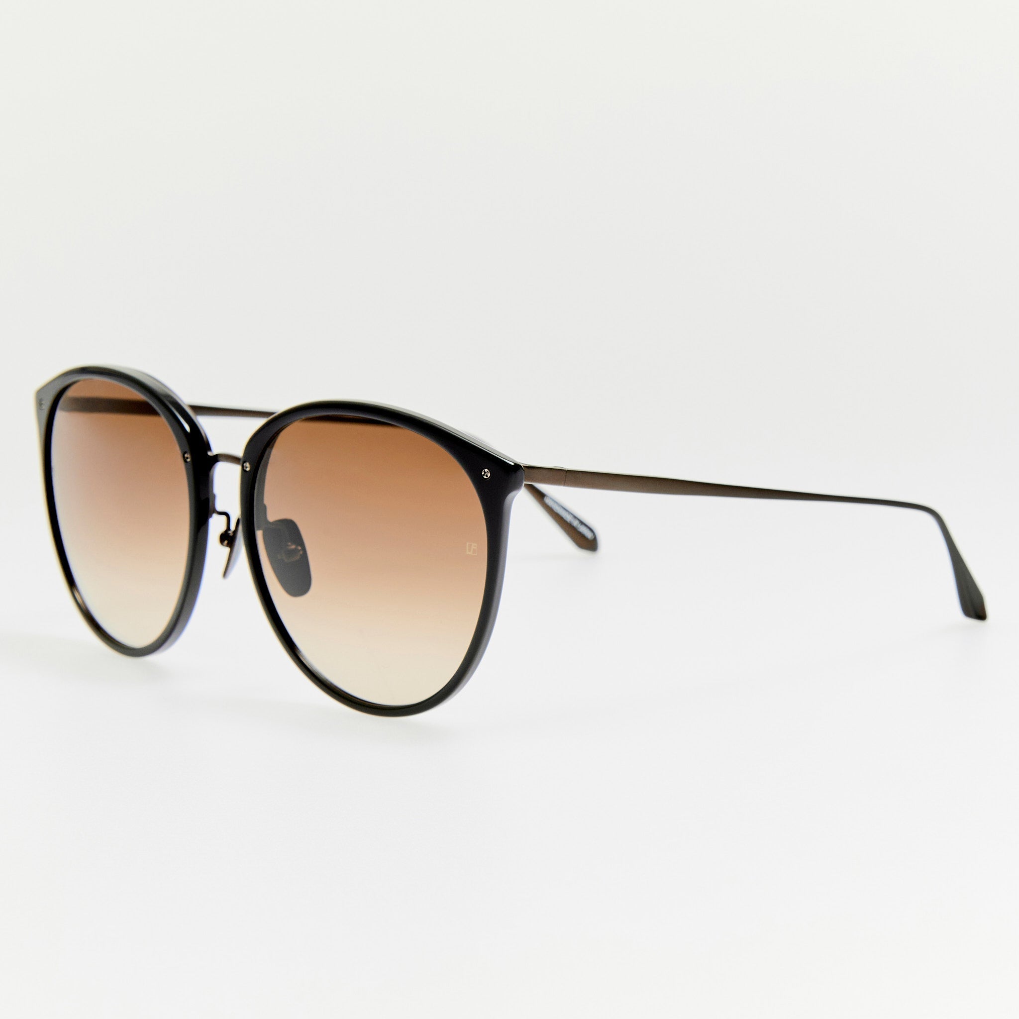 Kings Sunglasses in Matt Nickel and Mocha - LINDA FARROW - Sunglasses -
