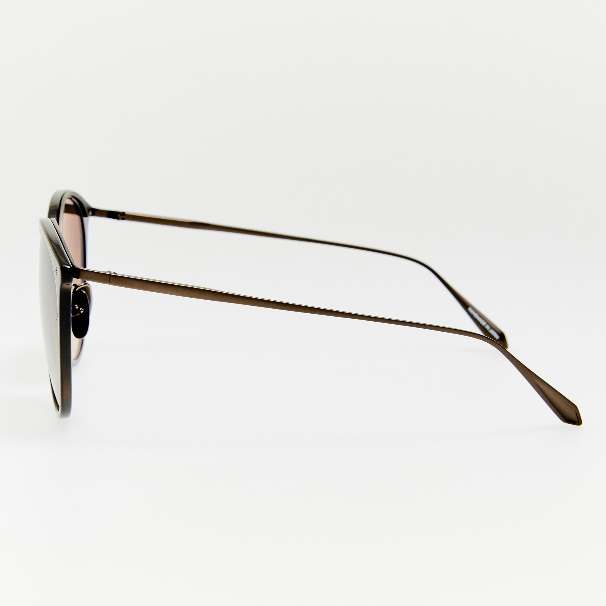 Kings Sunglasses in Matt Nickel and Mocha - LINDA FARROW - Sunglasses -