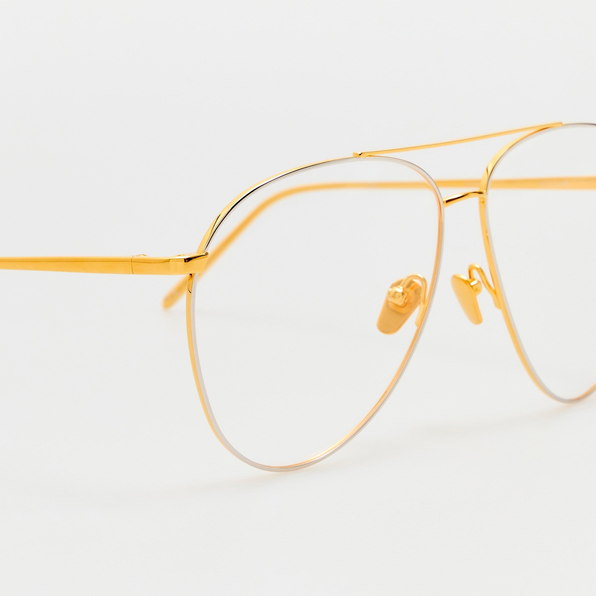 Kirk Aviator Optical Frame in 22K Yellow Gold - LINDA FARROW - Optical Frame -