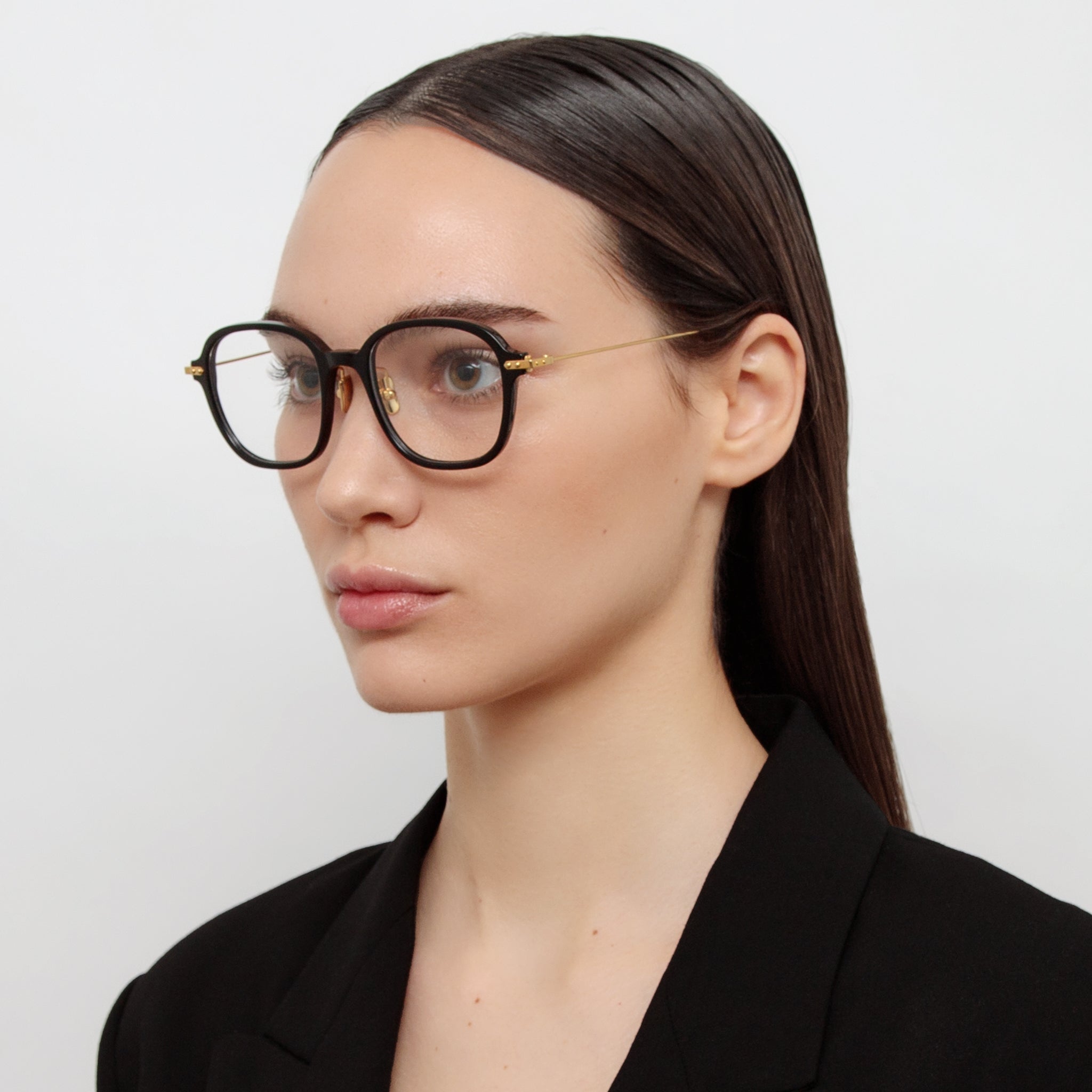 Lane Square Optical Frame in Black - LINDA FARROW - Optical Frame -