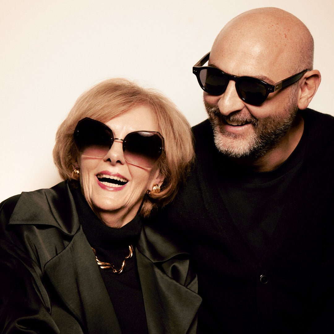 Lila Sunglasses in 18K Rose Gold and Grey - LINDA FARROW - Sunglasses -