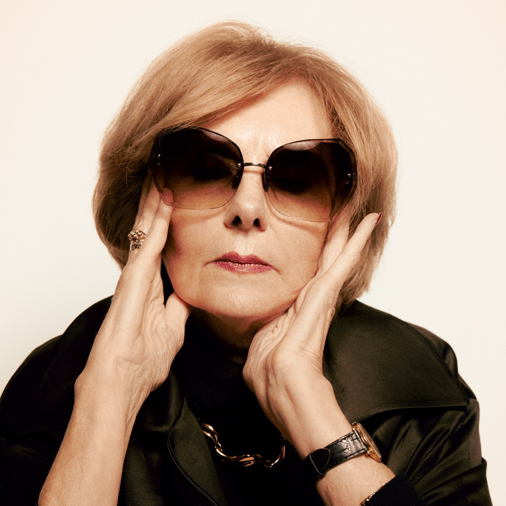 Lila Sunglasses in 22K Gold and Mocha - LINDA FARROW - Sunglasses -