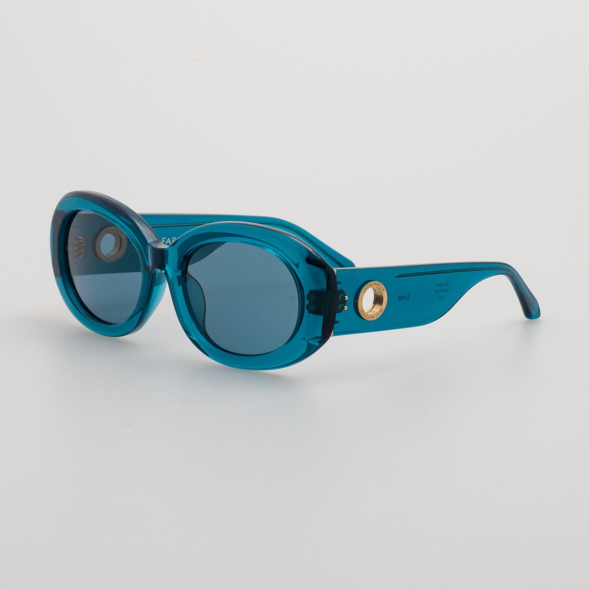 Lina Sunglasses in Aqua - LINDA FARROW - Sunglasses -