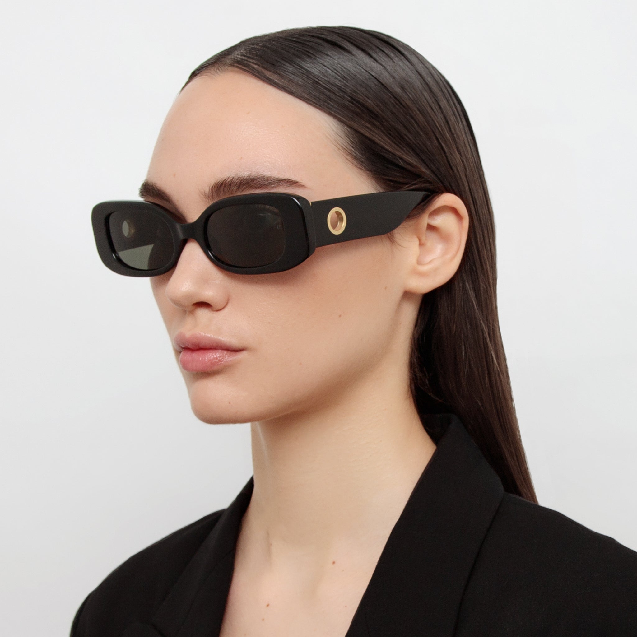 Lola Sunglasses in Black - LINDA FARROW - Sunglasses -