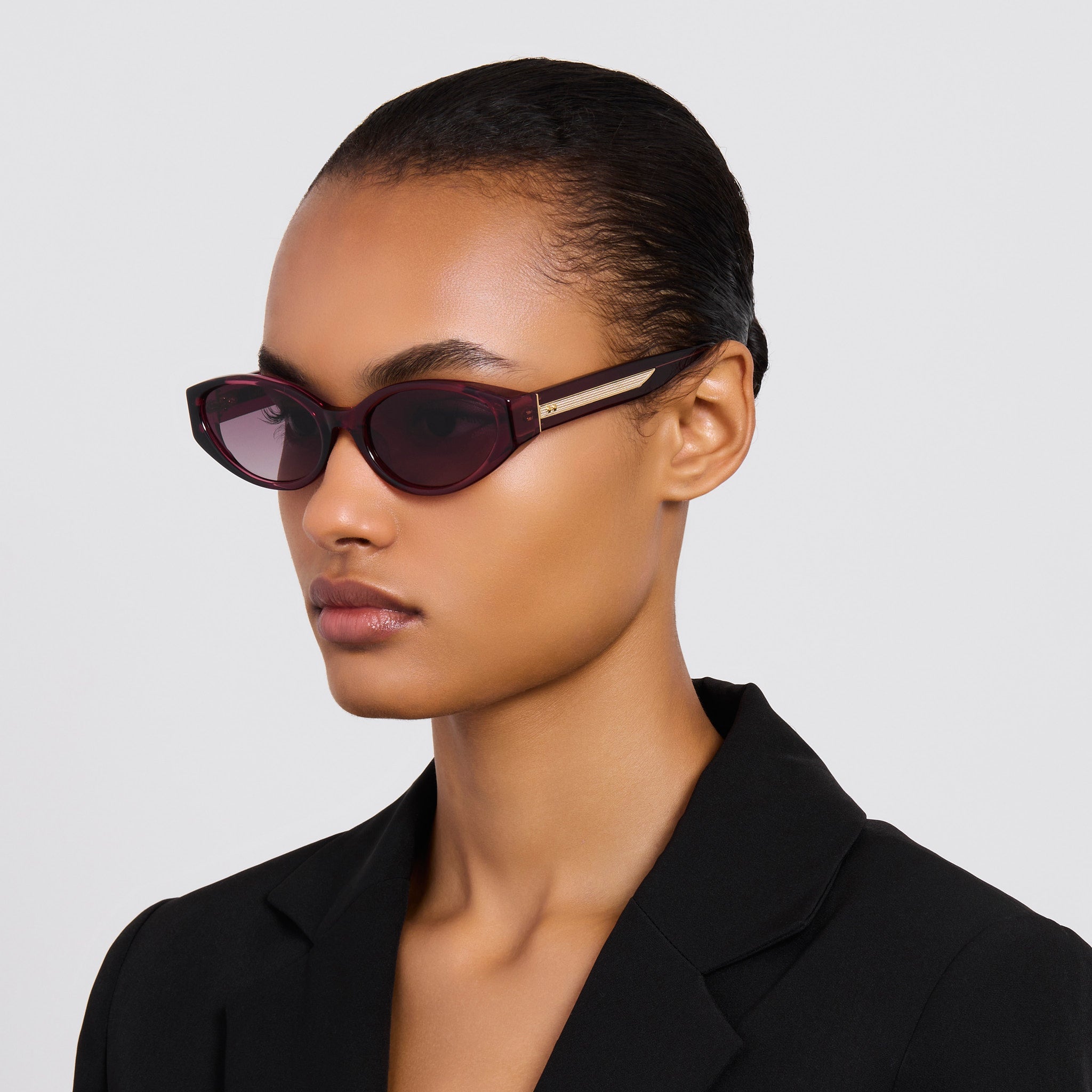 Lyra Sunglasses in Wine - LINDA FARROW - Sunglasses -