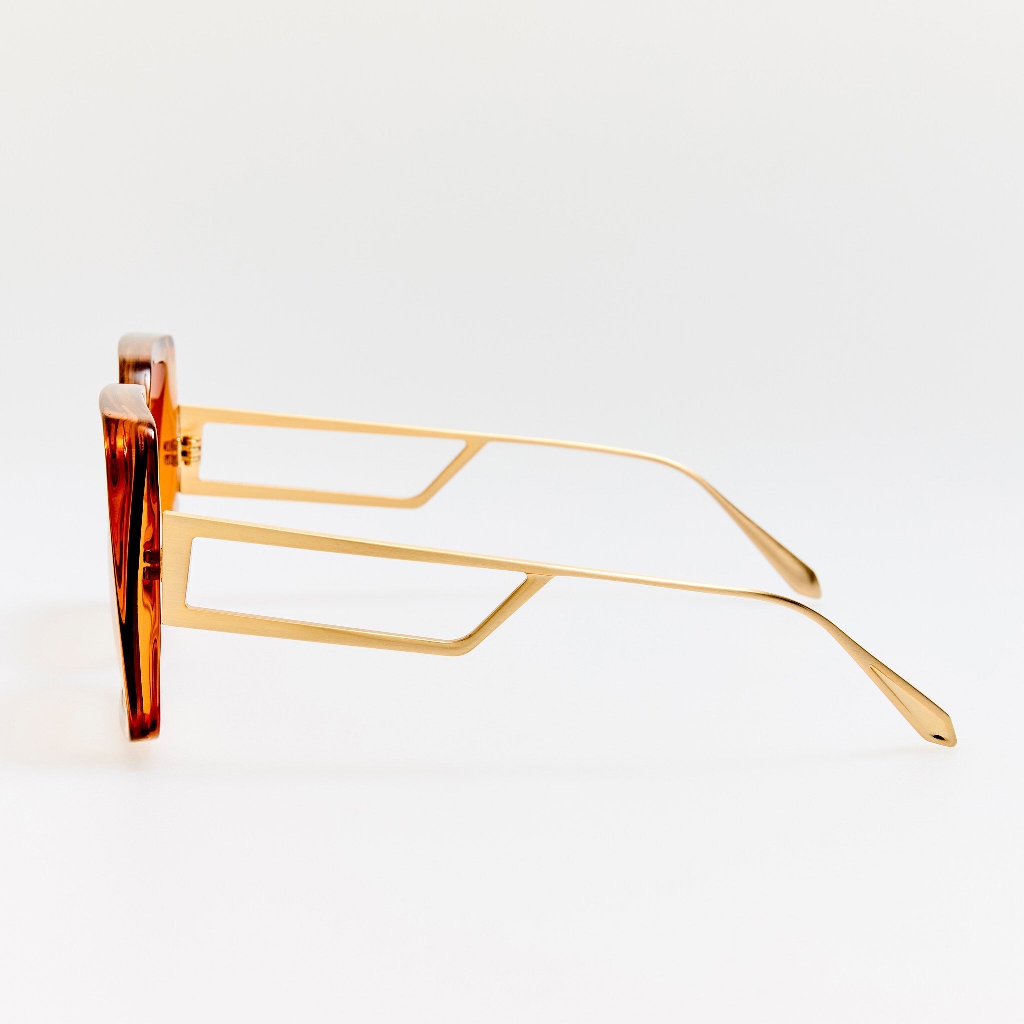 Macy Vista Temple Sunglasses in Honey - LINDA FARROW - Sunglasses -