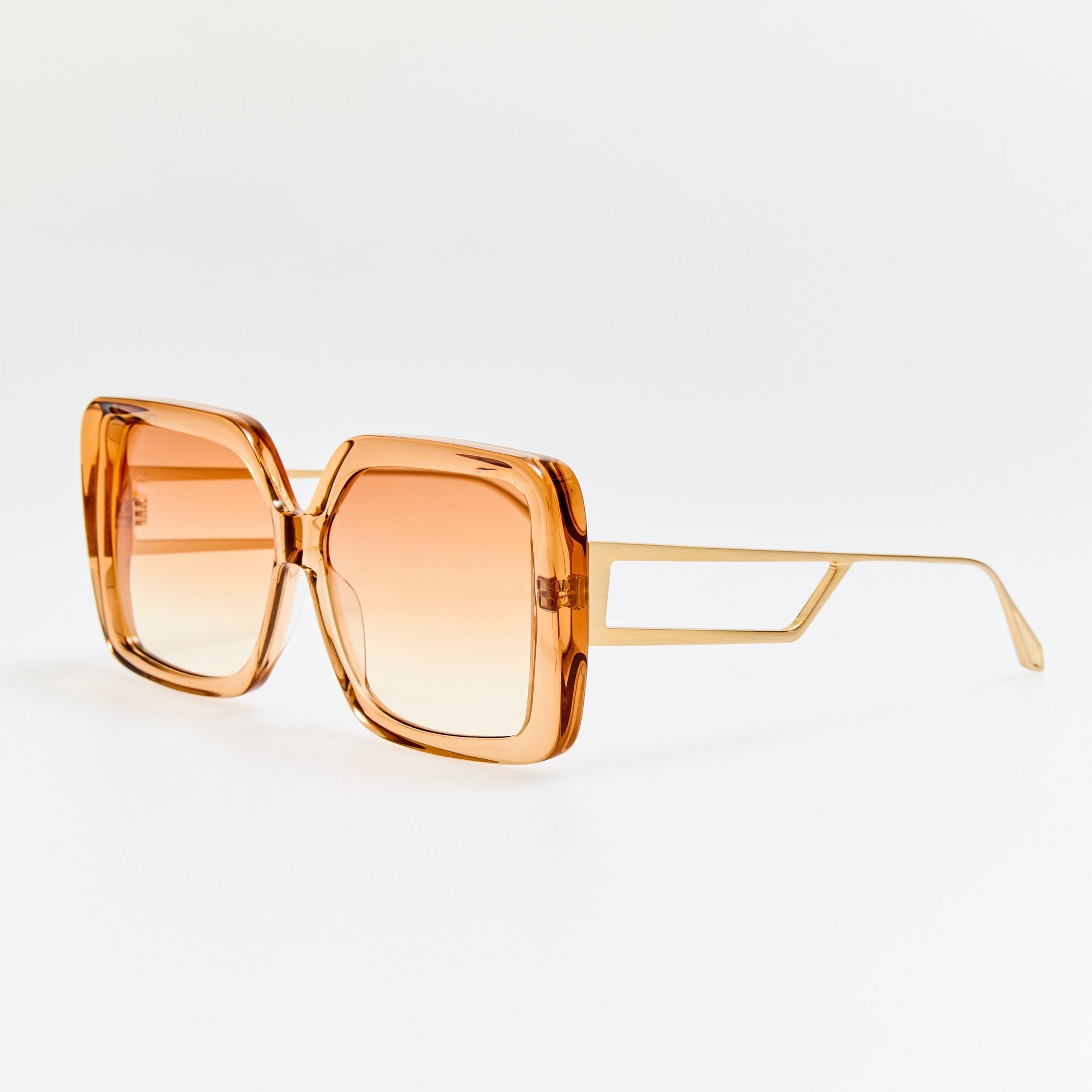 Macy Vista Temple Sunglasses in Honey - LINDA FARROW - Sunglasses -