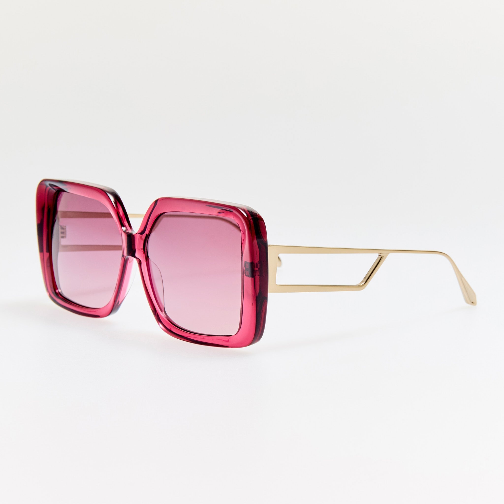 Macy Vista Temple Sunglasses in Wine - LINDA FARROW - Sunglasses -
