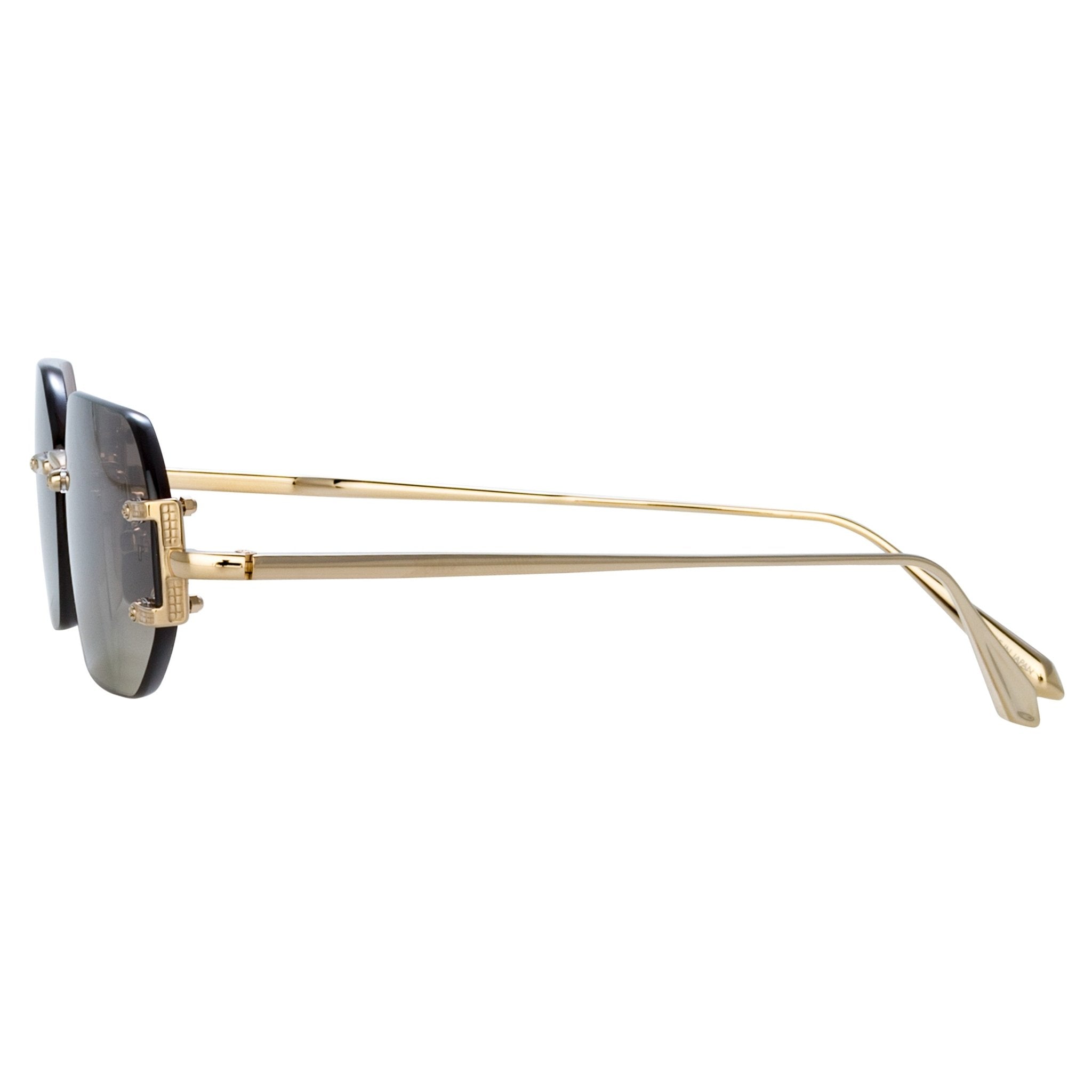 Magali Sunglasses in 22K Gold and Mocha - LINDA FARROW - Sunglasses -