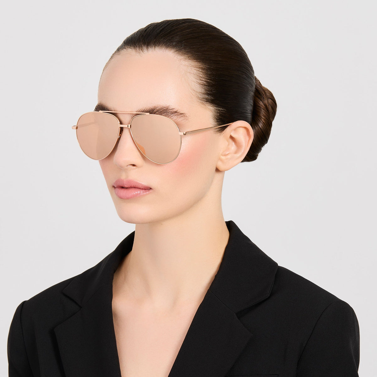 Marcelo Sunglasses in 18K Rose Gold - LINDA FARROW-Sunglasses-