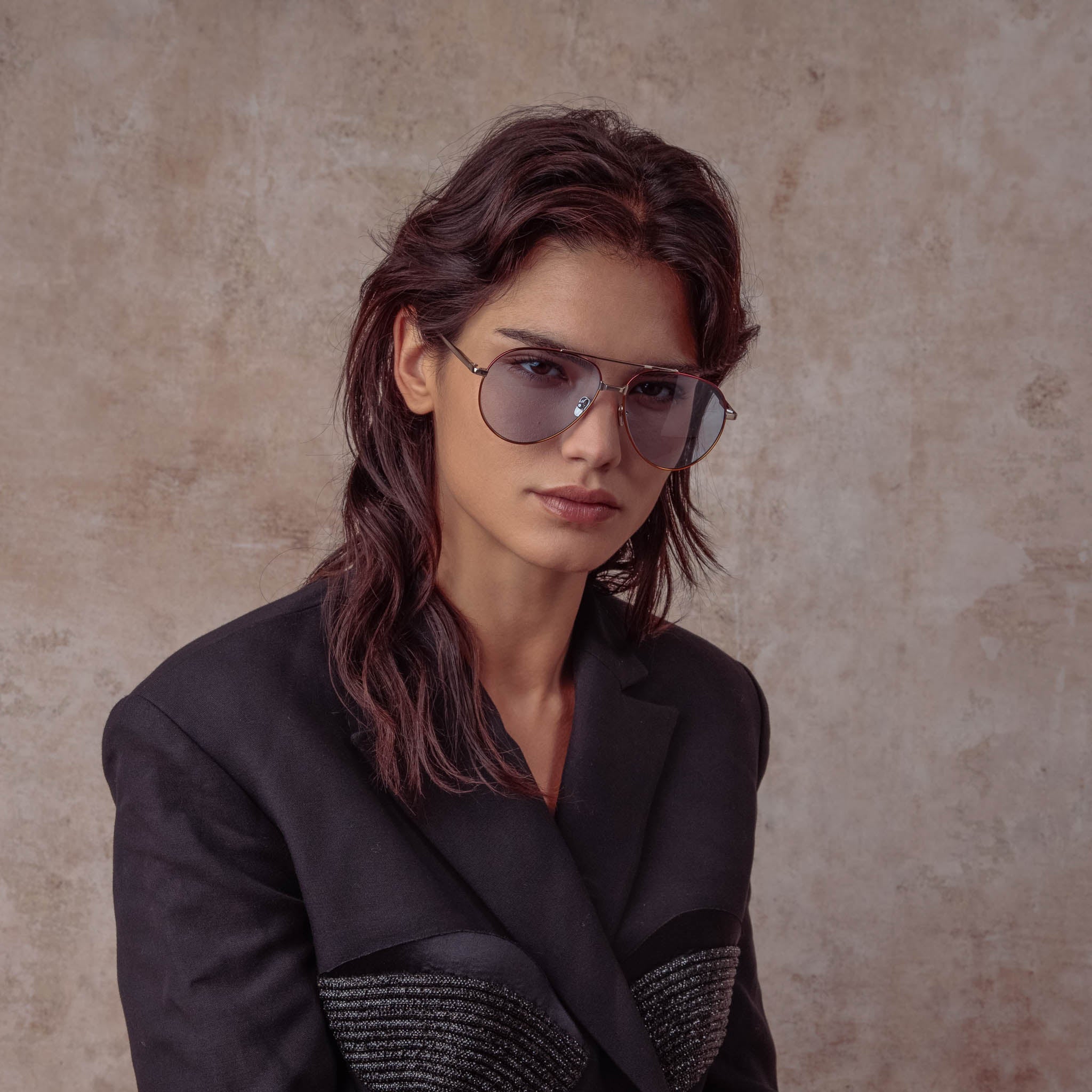 Marcelo Sunglasses in 22K Gold and Blue - LINDA FARROW - Sunglasses -