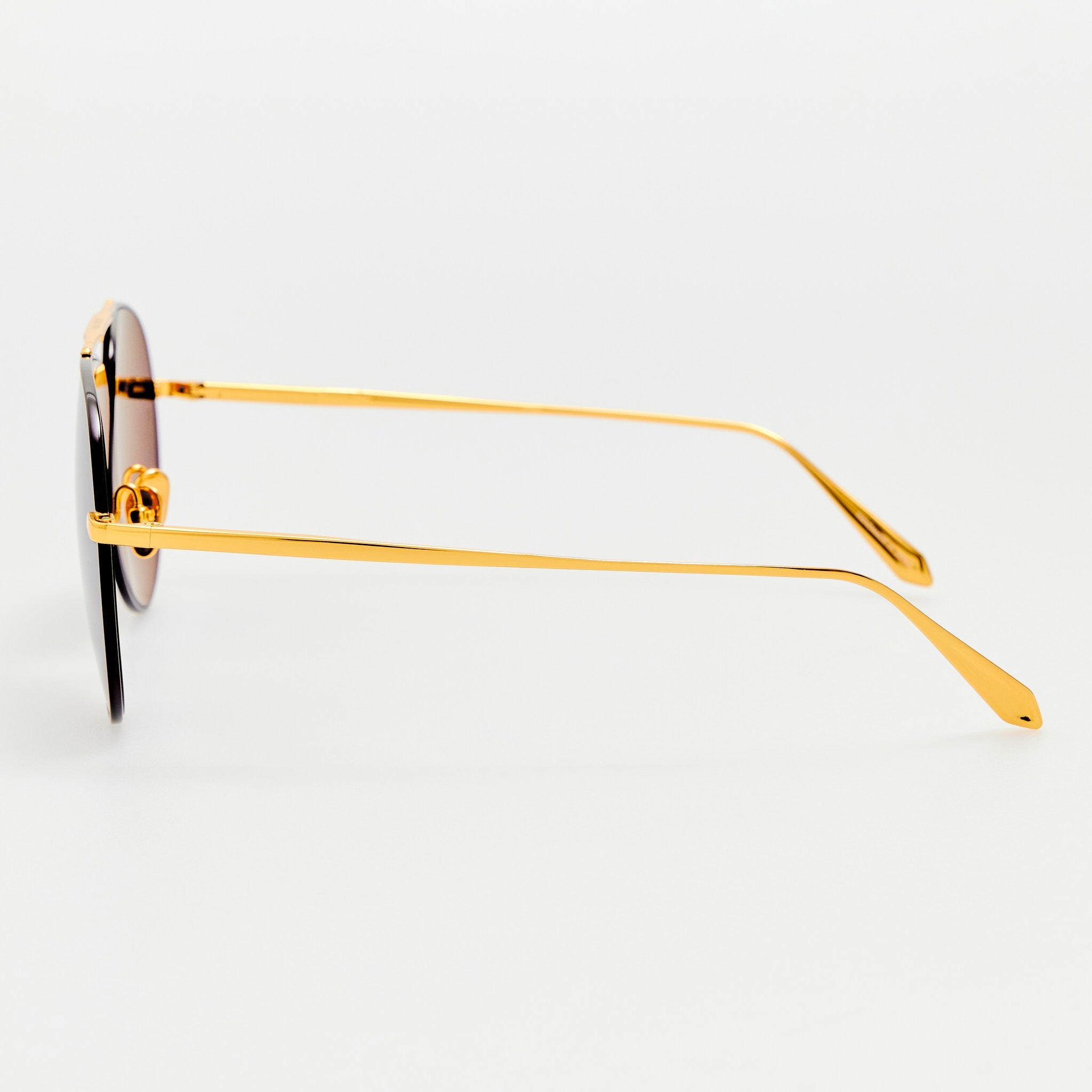Marcelo Sunglasses in 22K Gold and Grey - LINDA FARROW - Sunglasses -