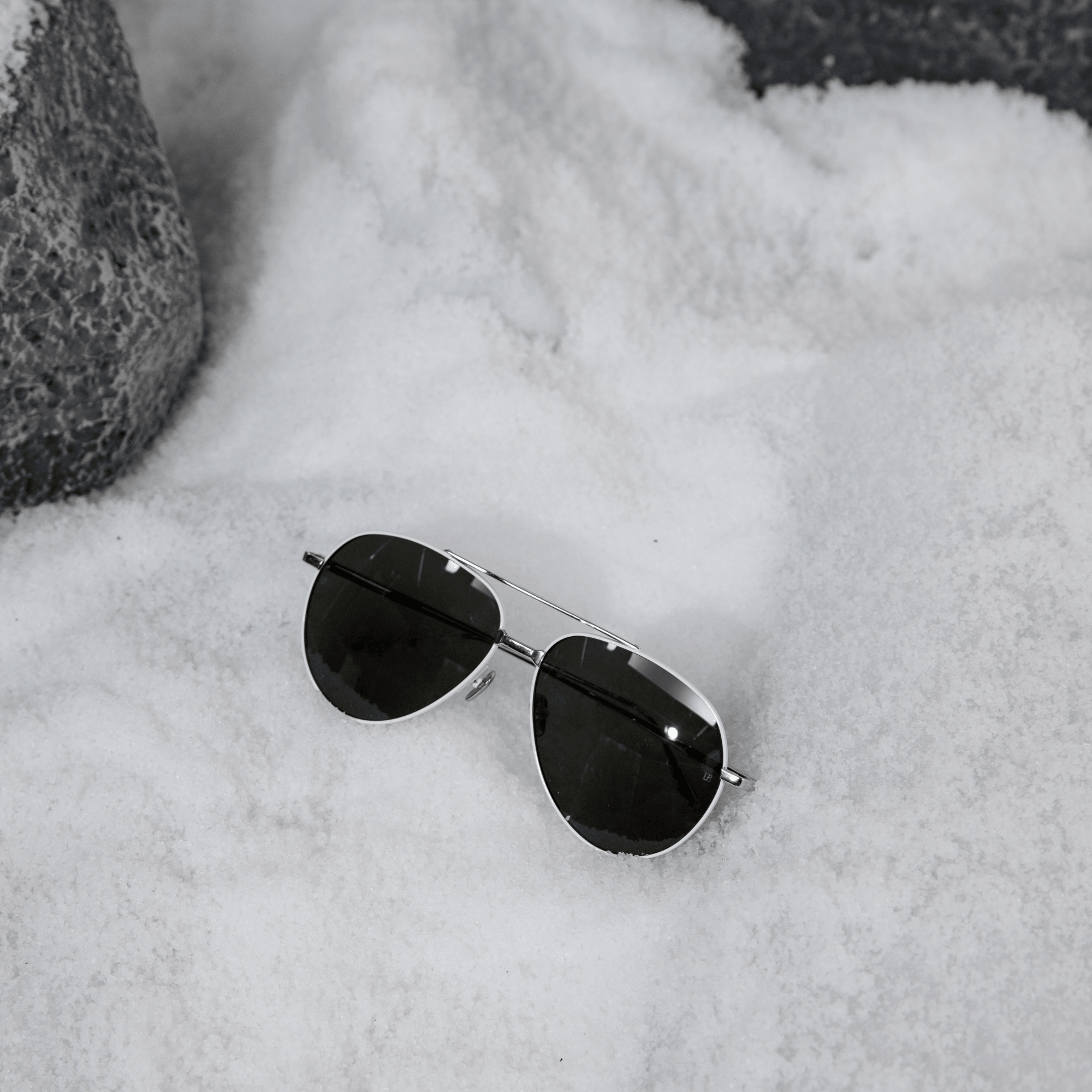 Marcelo Sunglasses in 22K White Gold and Grey - LINDA FARROW - Sunglasses -
