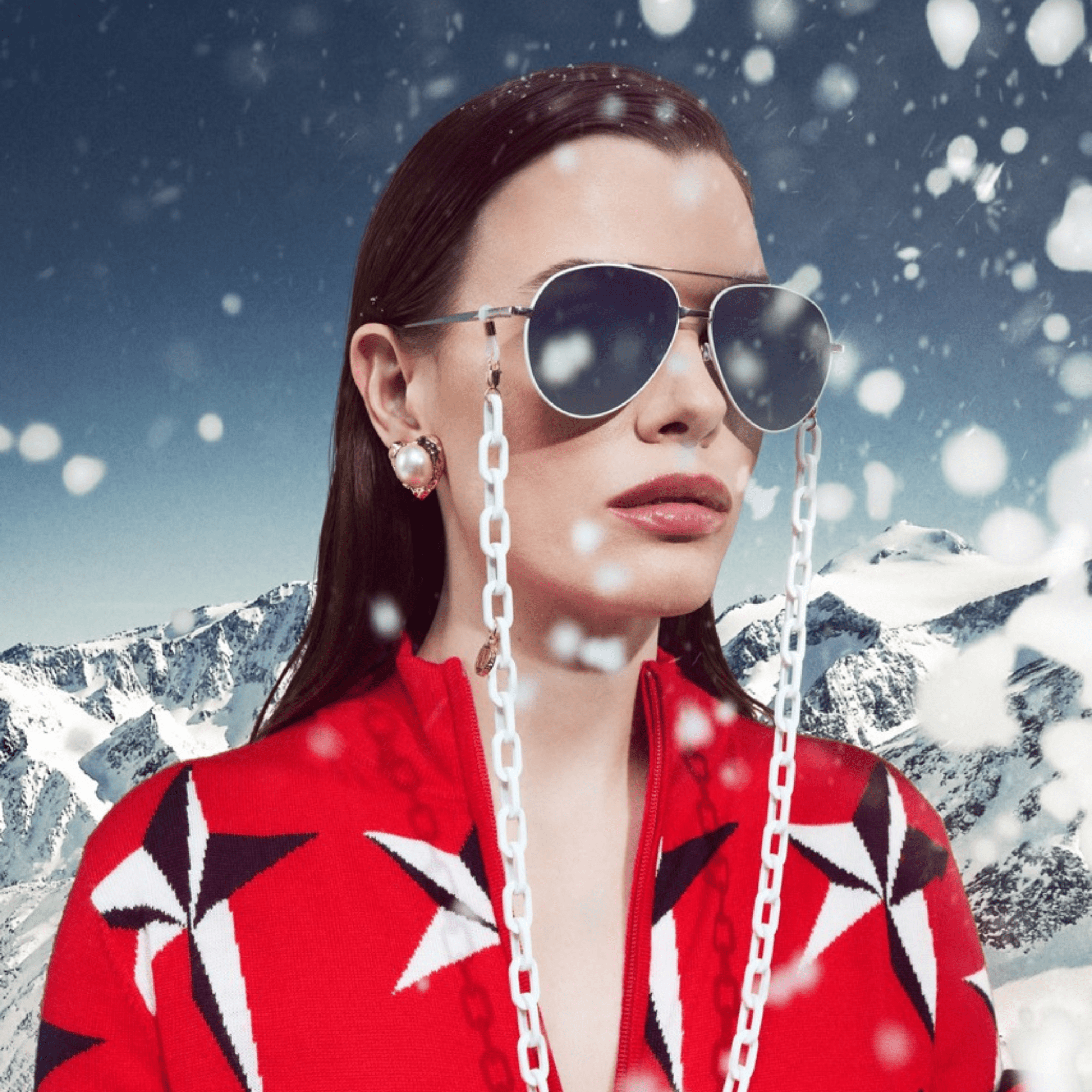 Marcelo Sunglasses in 22K White Gold and Grey - LINDA FARROW - Sunglasses -