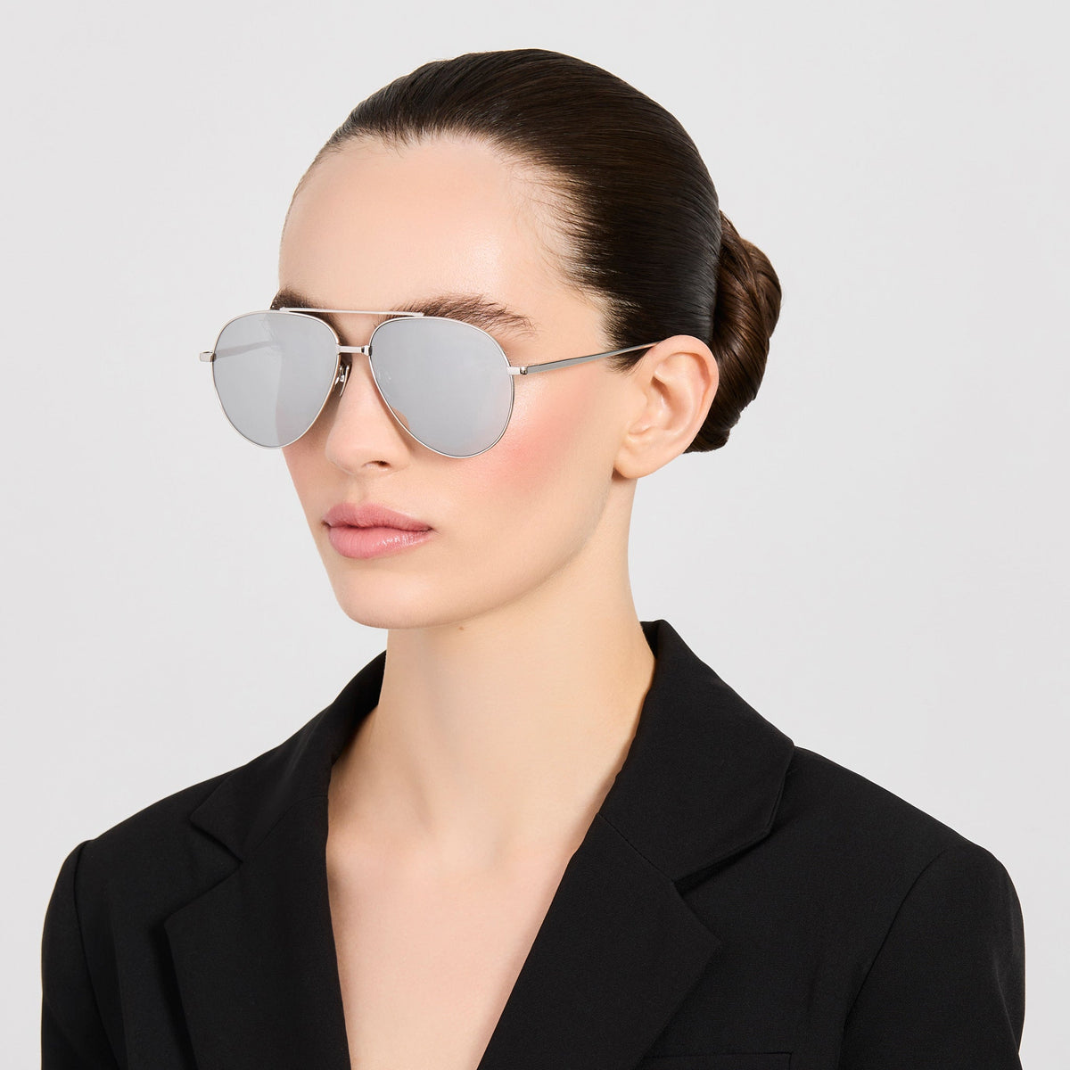 Marcelo Sunglasses in Platinum - LINDA FARROW-Sunglasses-