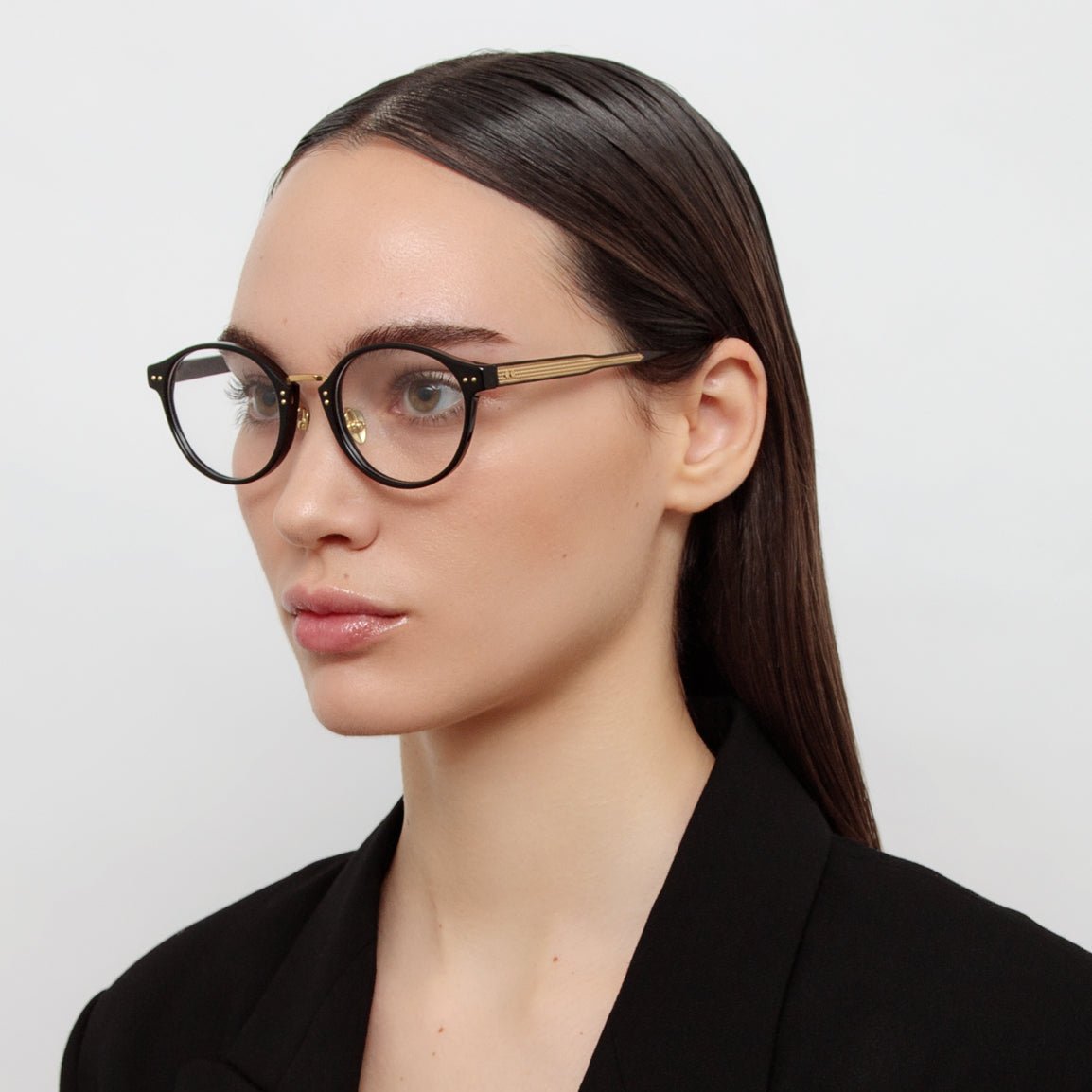 Marco Oval Optical Frame in Black - LINDA FARROW - Optical Frame -