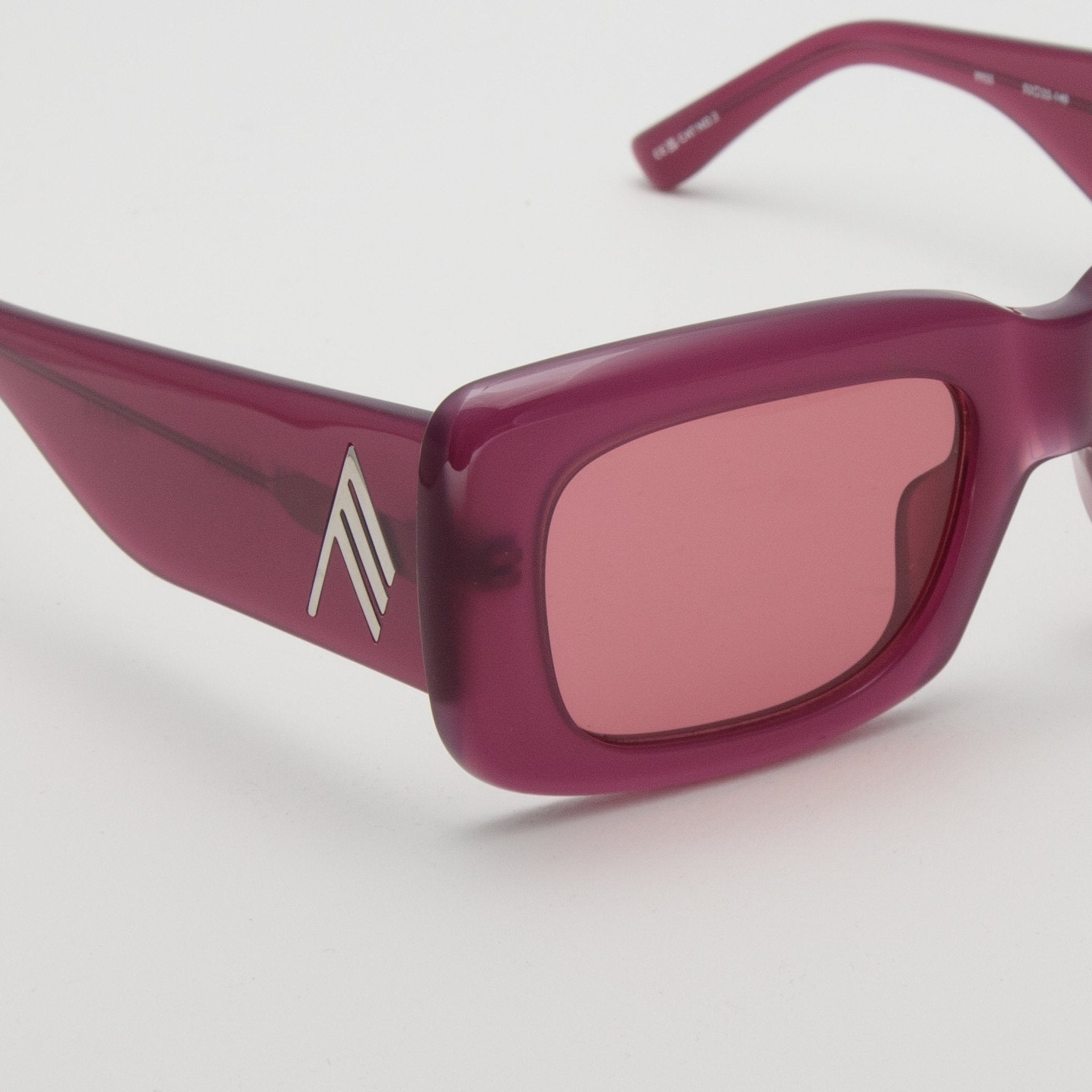 Marfa Rectangular Sunglasses in Burgundy - LINDA FARROW - Sunglasses -