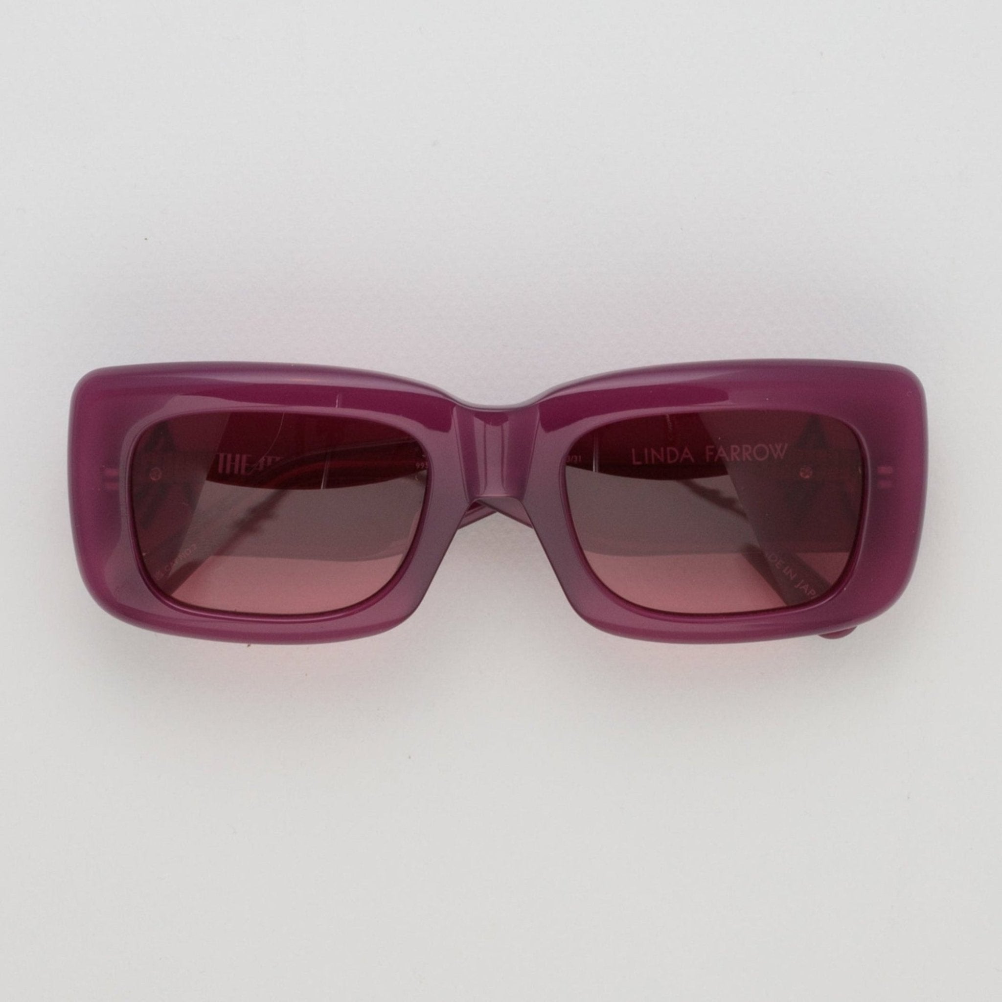 The Attico Marfa Rectangular Sunglasses in Burgundy | LINDA FARROW