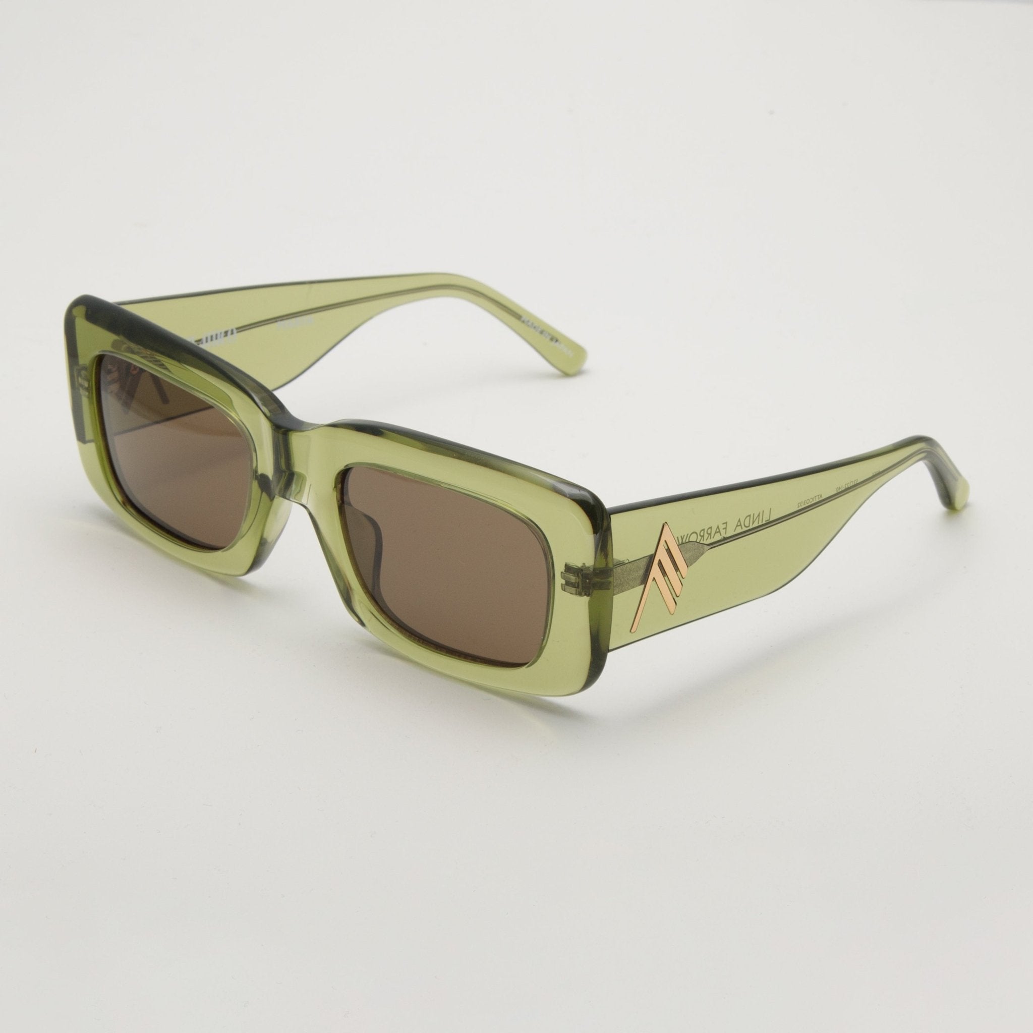 Marfa Rectangular Sunglasses in Green - LINDA FARROW - Sunglasses -