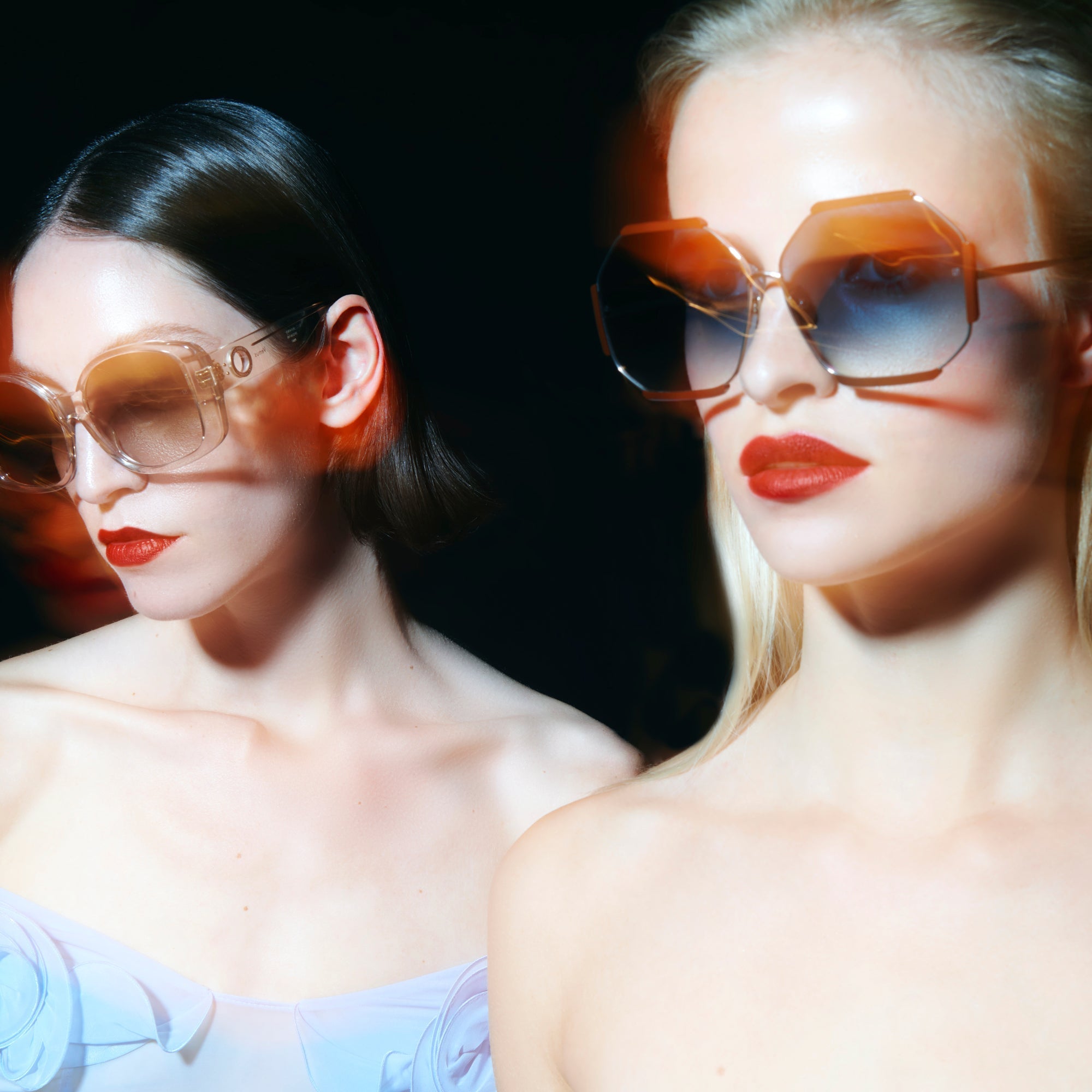 Margot Sunglasses in 22K Gold and Aqua - LINDA FARROW - Sunglasses -
