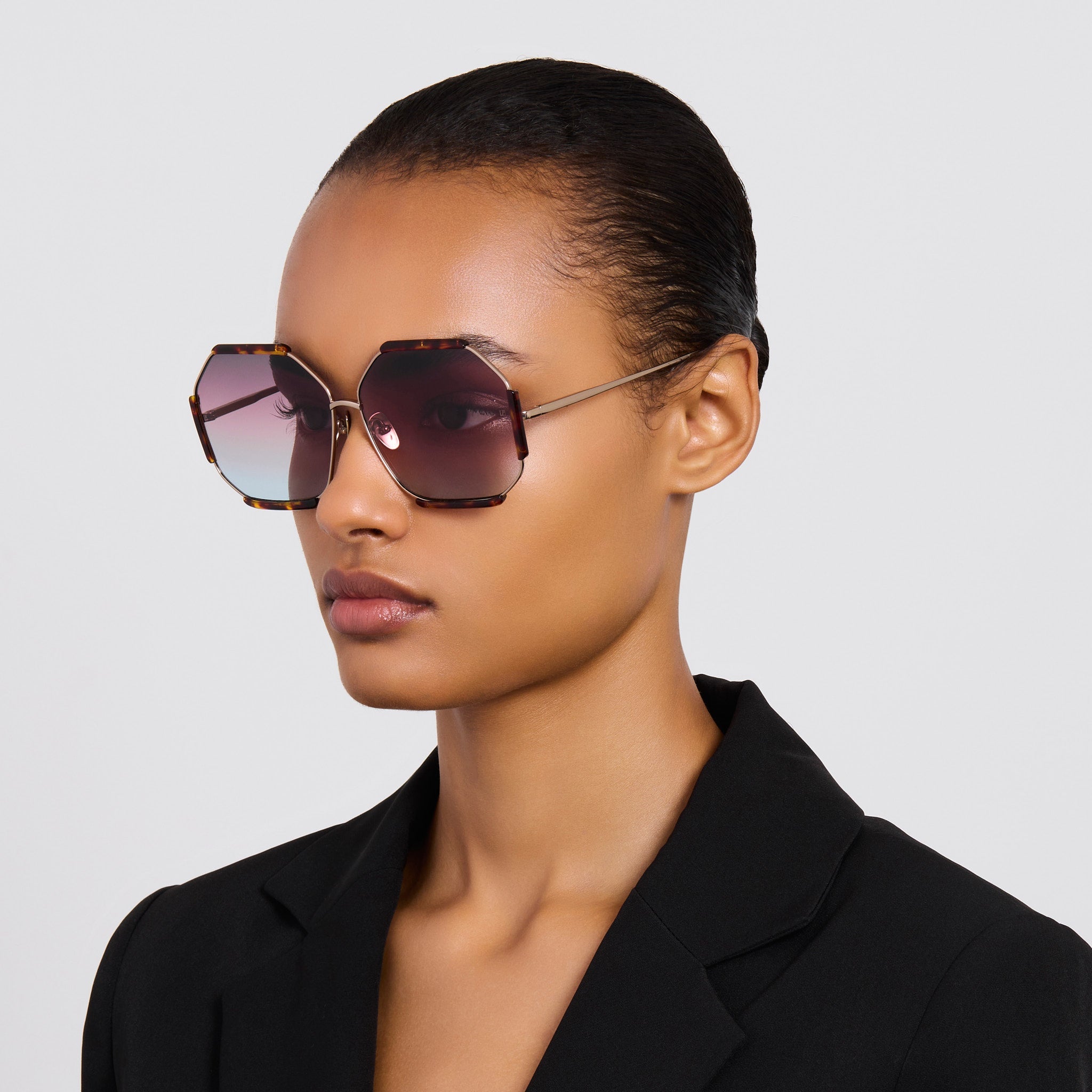 Margot Sunglasses in 22K Gold and Dusk - LINDA FARROW - Sunglasses -