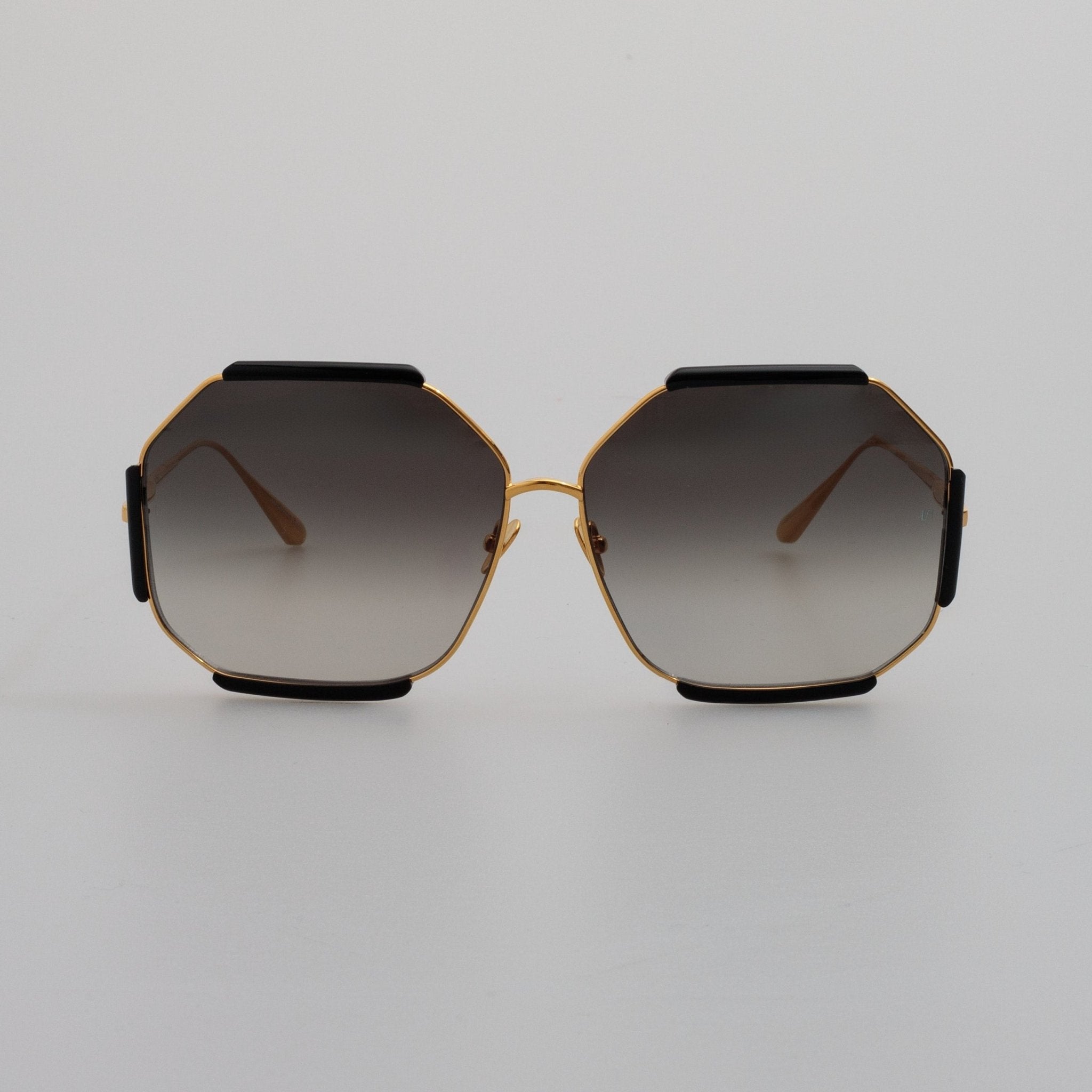 Margot Sunglasses in 22K Gold and Grey - LINDA FARROW - Sunglasses -
