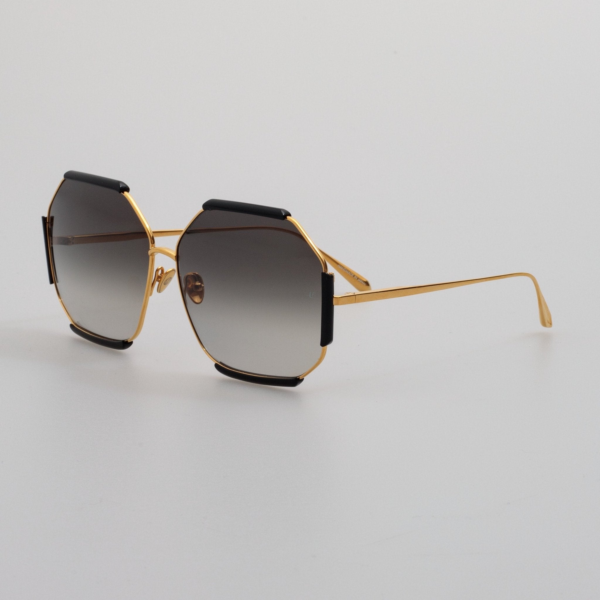 Margot Sunglasses in 22K Gold and Grey - LINDA FARROW - Sunglasses -