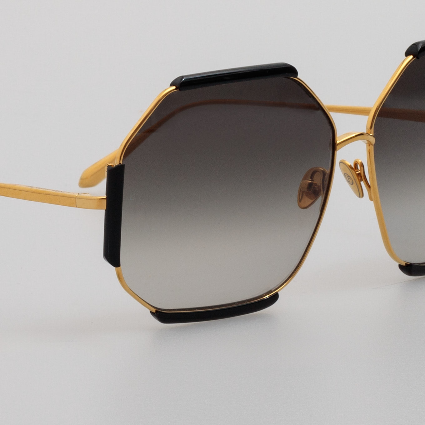 Margot Sunglasses in 22K Gold and Grey - LINDA FARROW - Sunglasses -