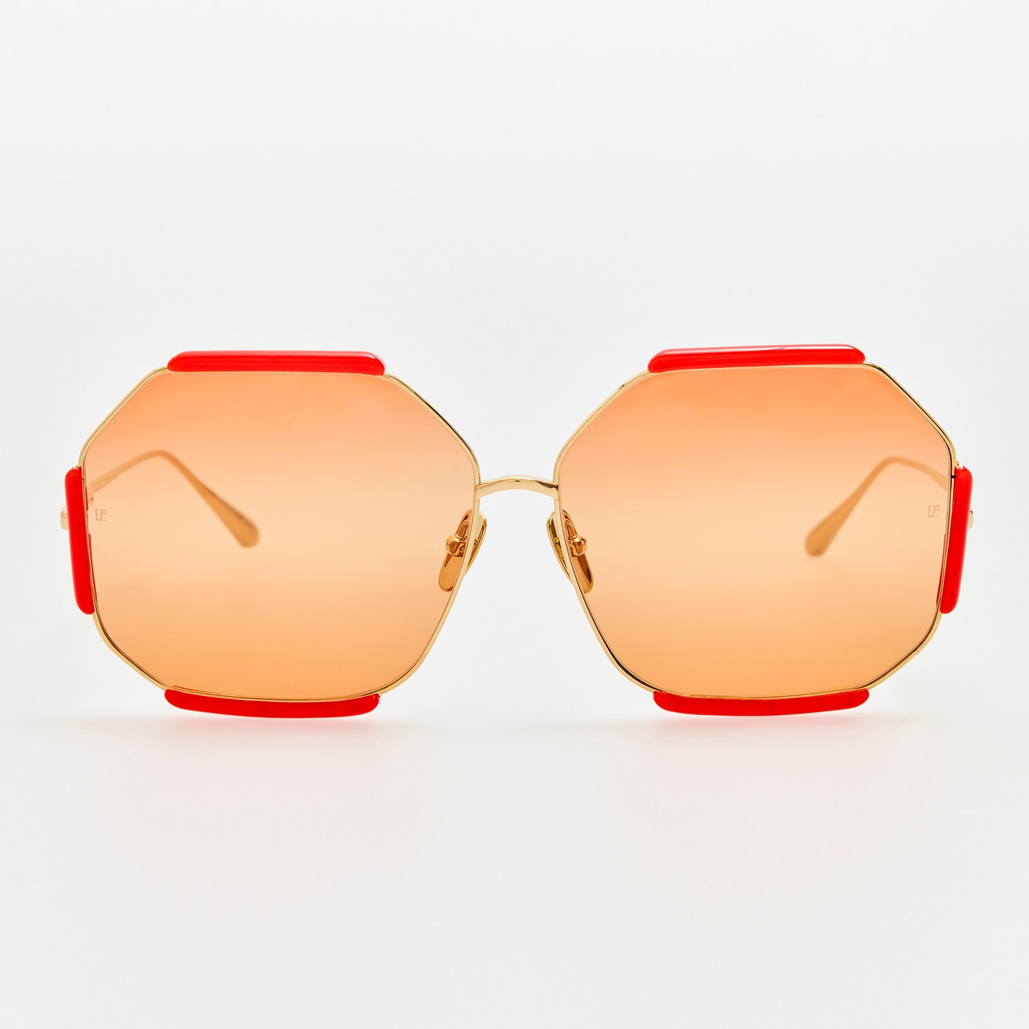 Margot Sunglasses in 22K Gold and Terracotta - LINDA FARROW - Sunglasses -