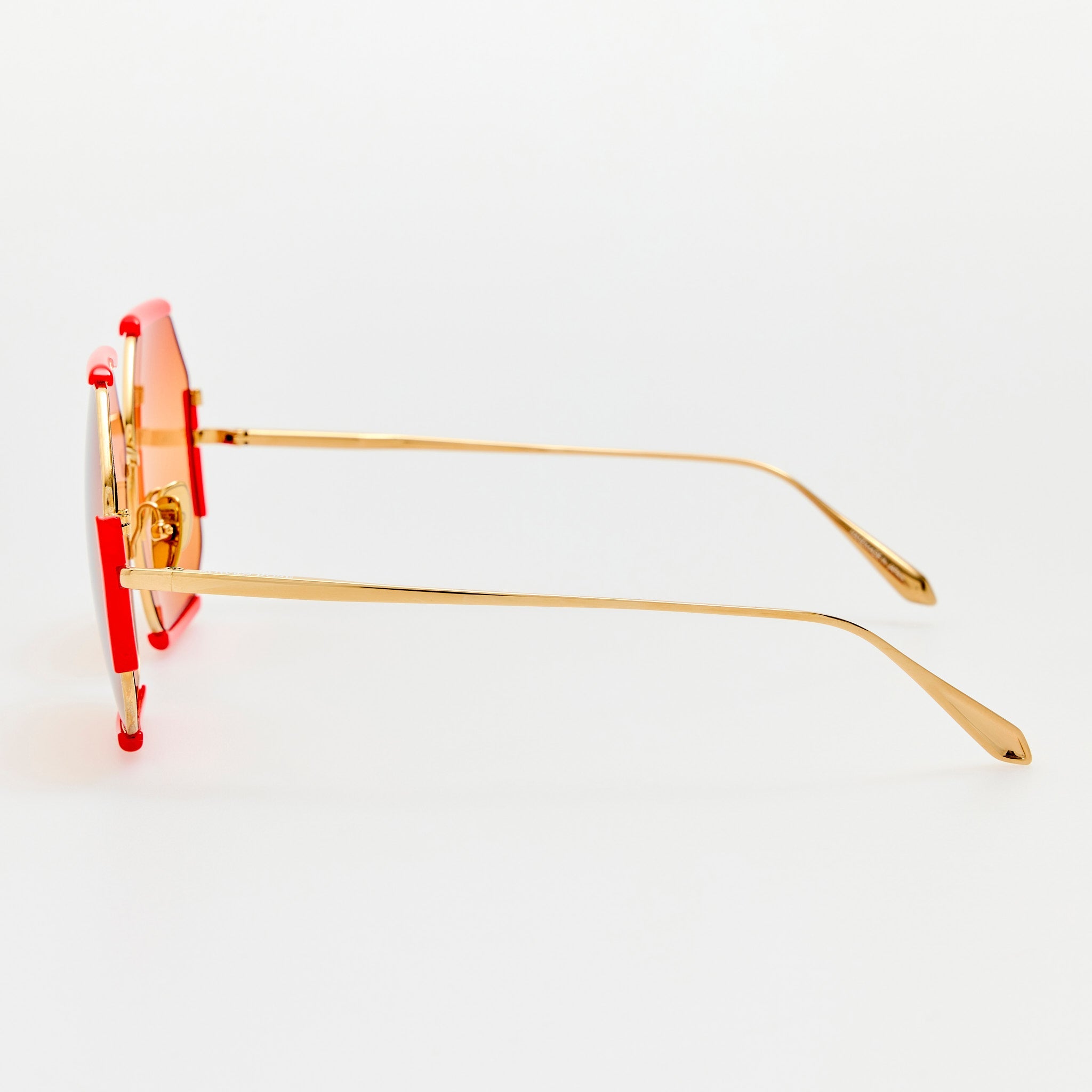 Margot Sunglasses in 22K Gold and Terracotta - LINDA FARROW - Sunglasses -