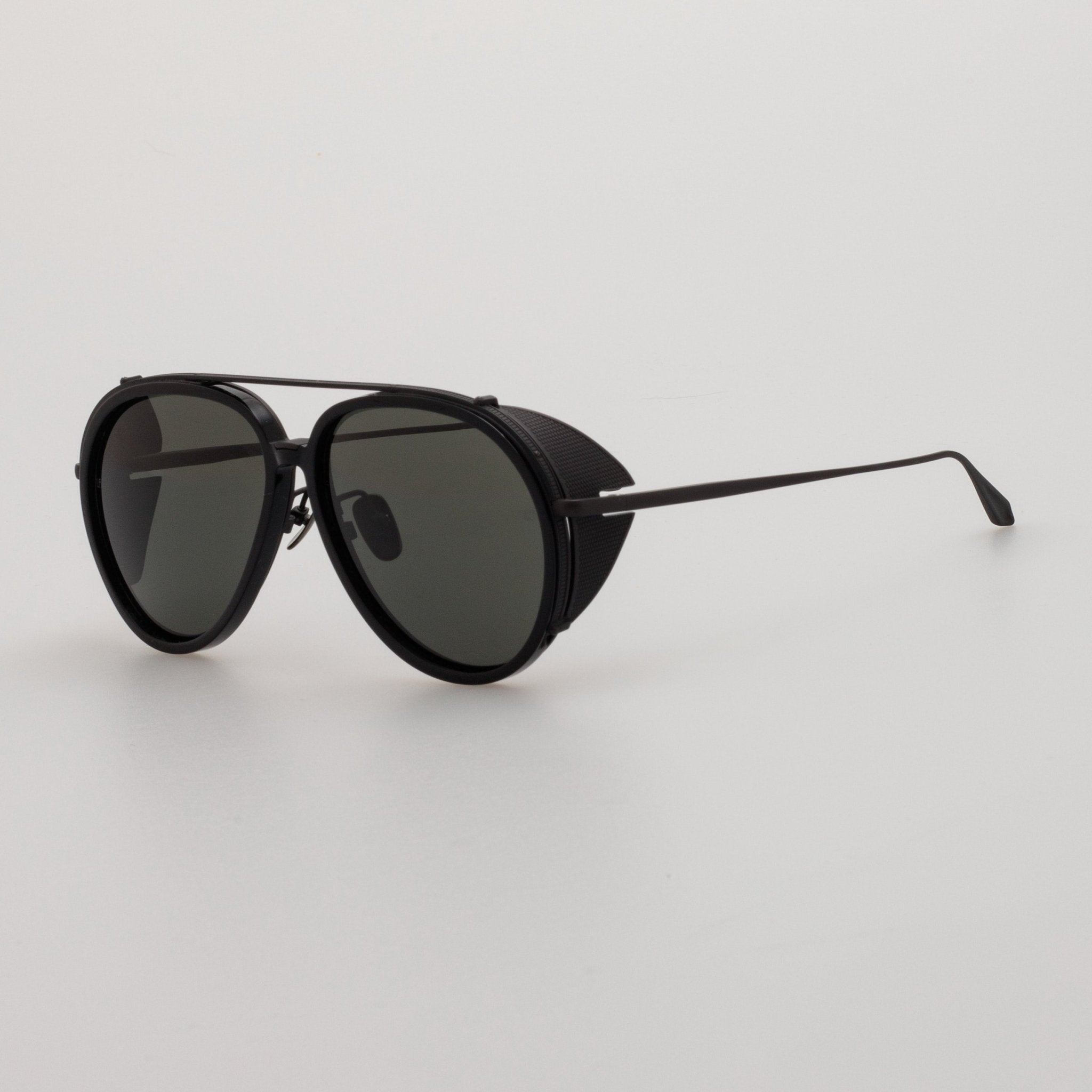 Maverick Sunglasses in Black Matt Nickel - LINDA FARROW - Sunglasses -