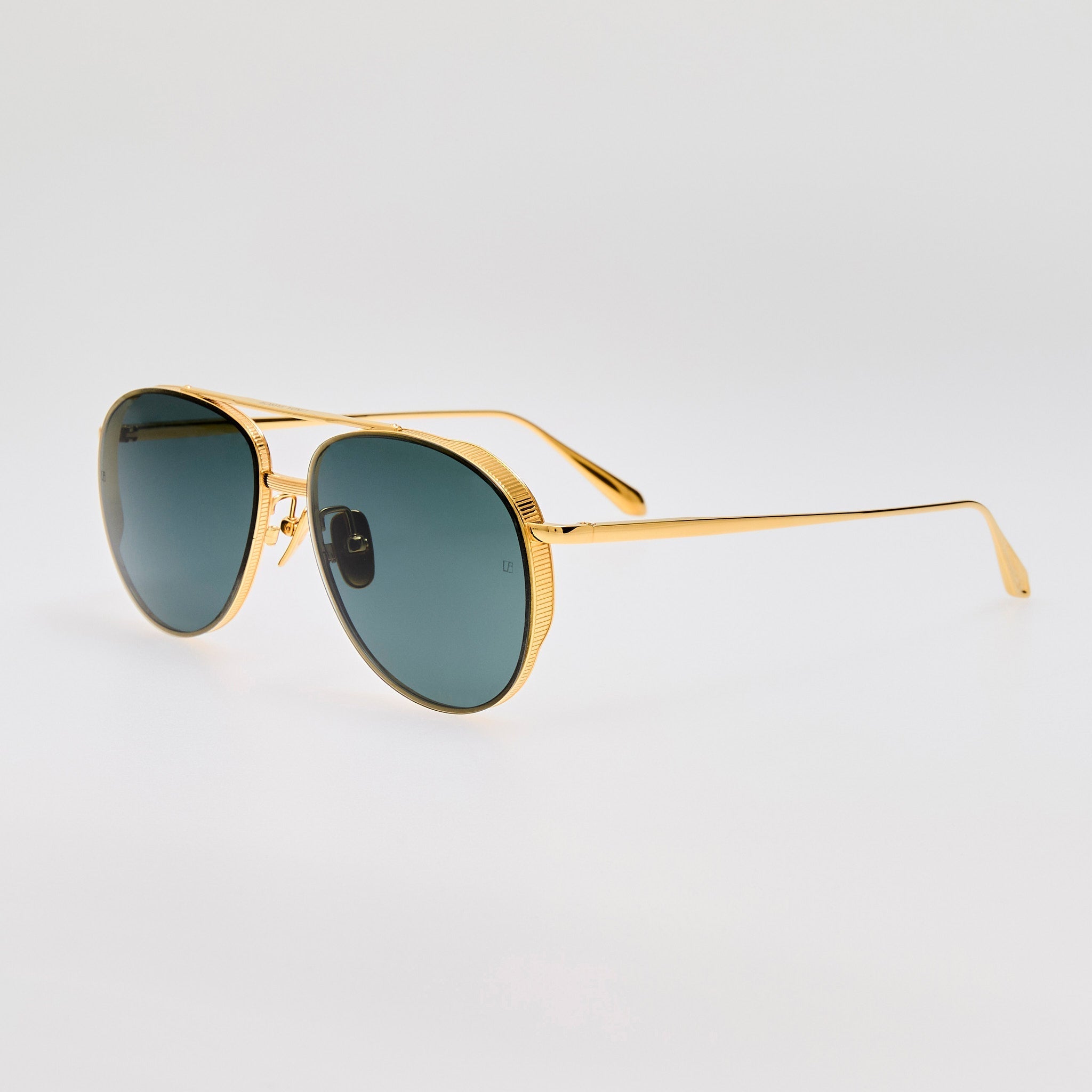 Meret Sunglasses in 22K Gold and Green - LINDA FARROW - Sunglasses -