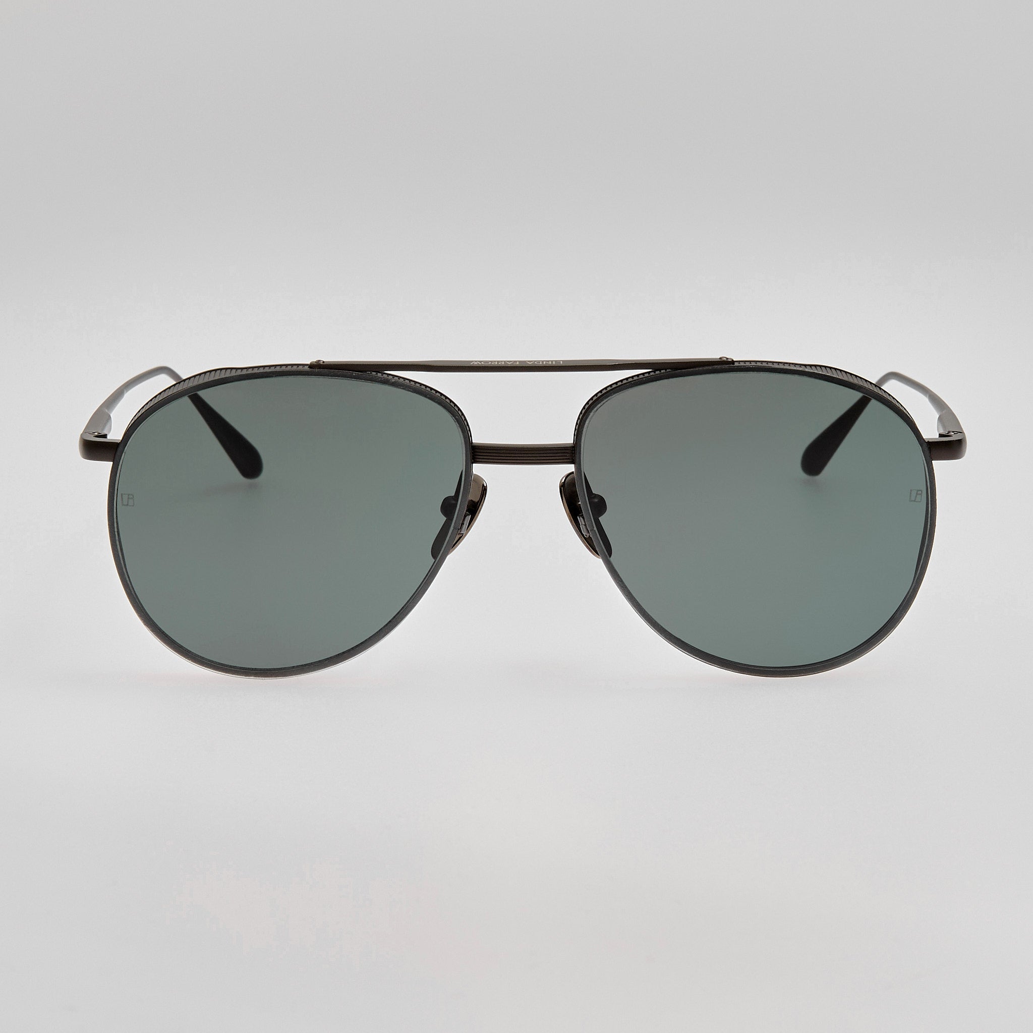 Meret Sunglasses in Matt Black Nickel - LINDA FARROW - Sunglasses -