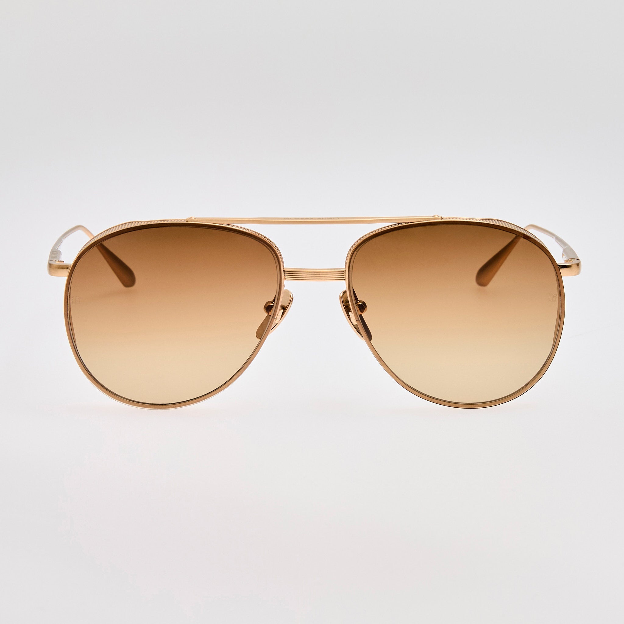 Meret Sunglasses in Matt Champagne and Brown - LINDA FARROW - Sunglasses -