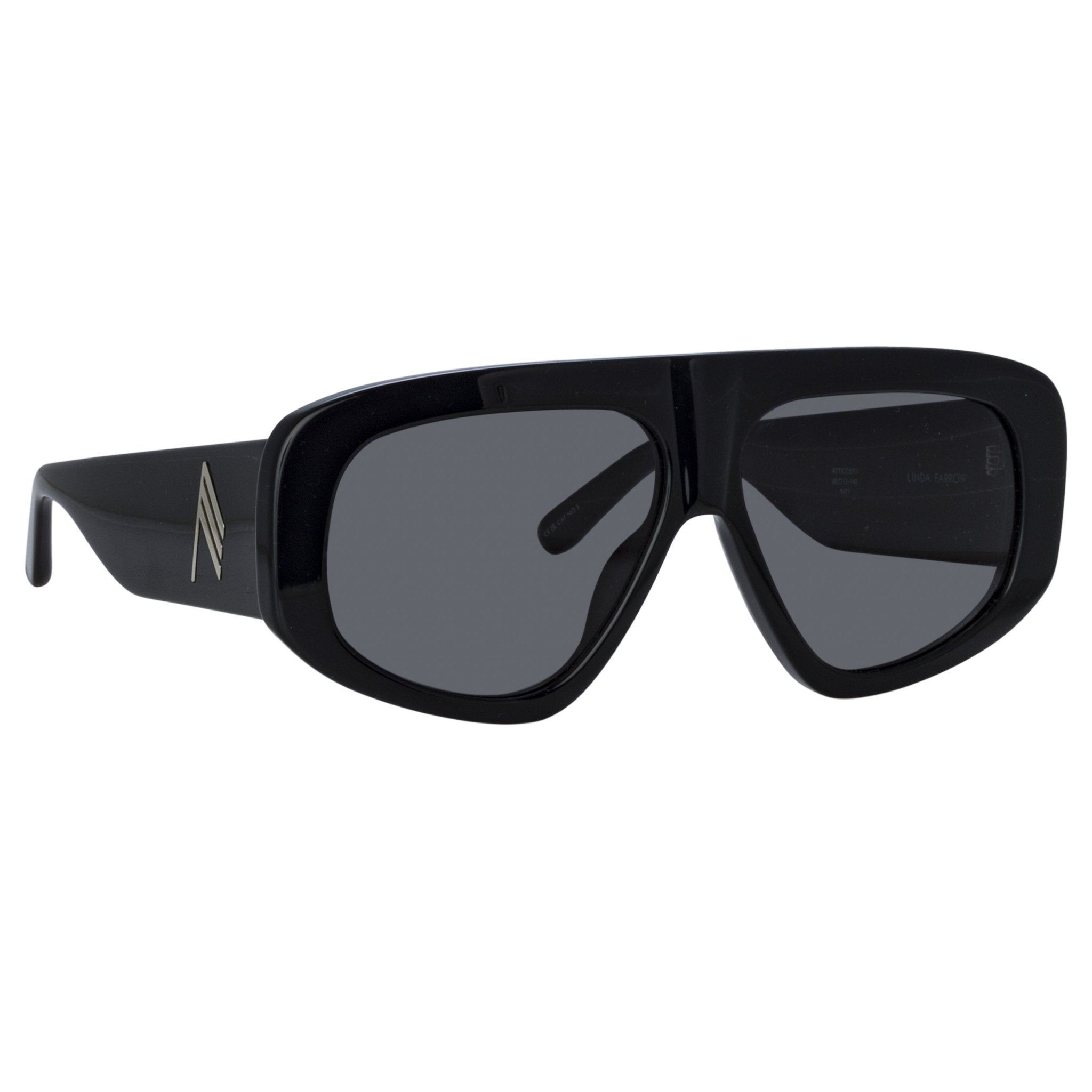 Milano Oversized Sunglasses in Black - LINDA FARROW - Sunglasses -