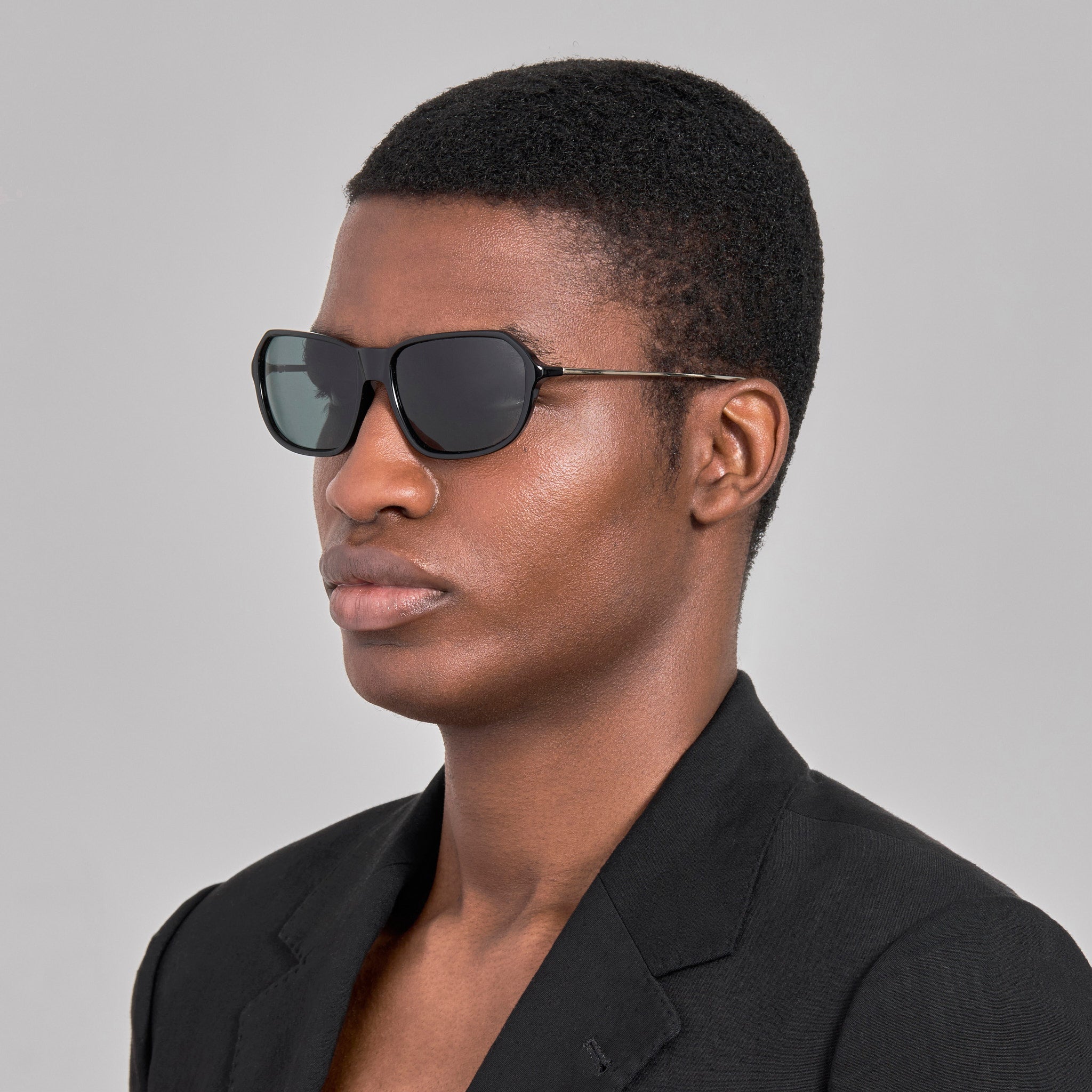 Mimosa Sunglasses in Black and Grey - LINDA FARROW-Sunglasses-