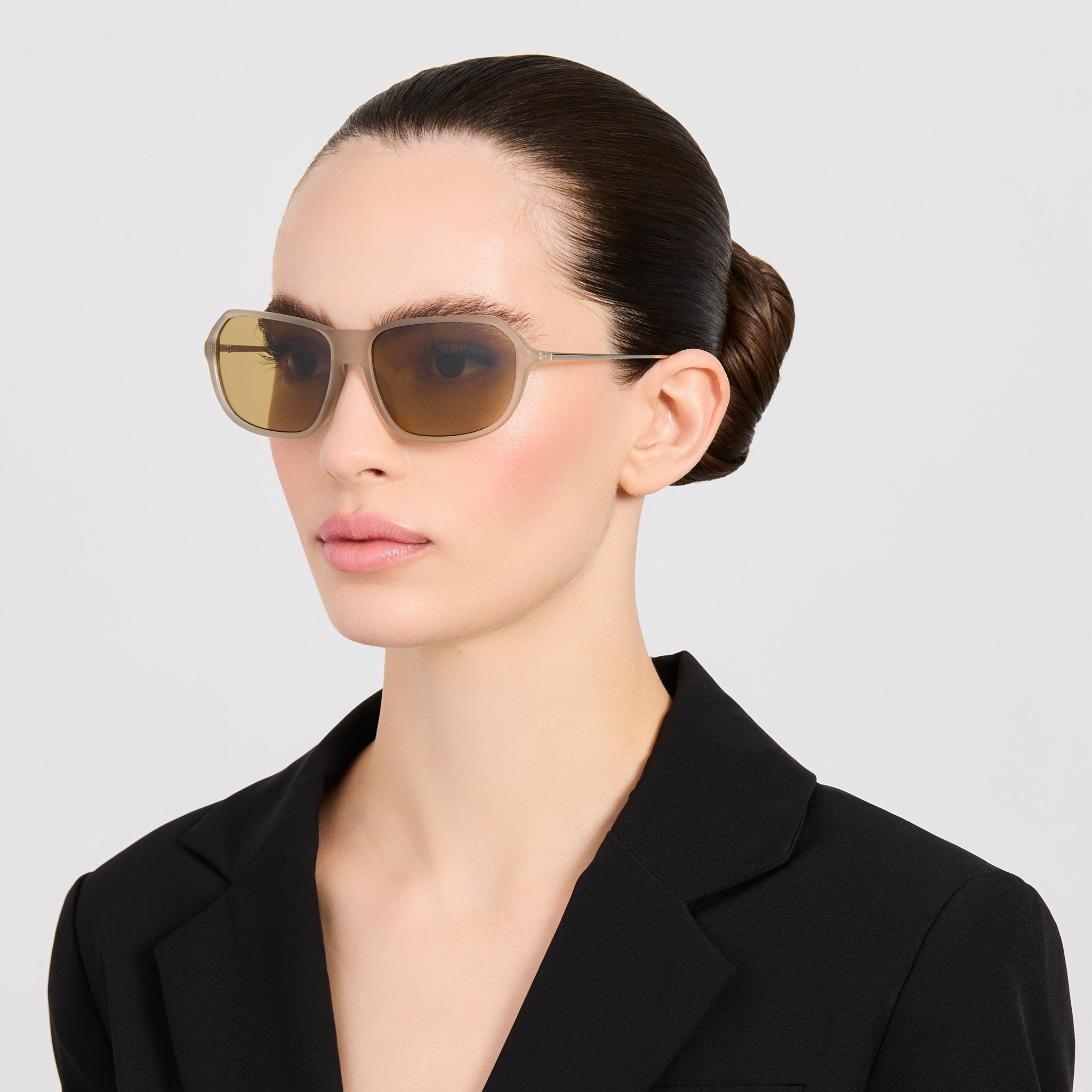 Mimosa Sunglasses in Smoke and Khaki - LINDA FARROW-Sunglasses-