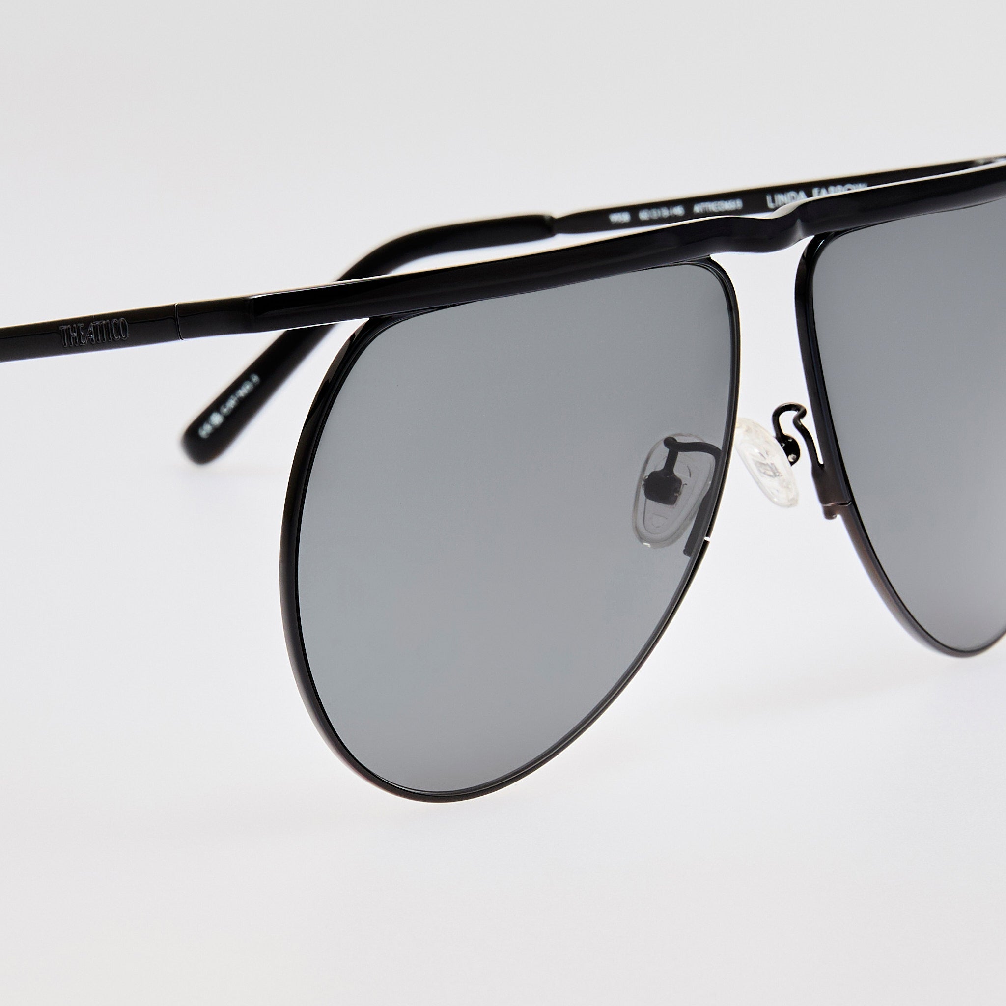 Mina Aviator Sunglasses in Black - LINDA FARROW - Sunglasses -